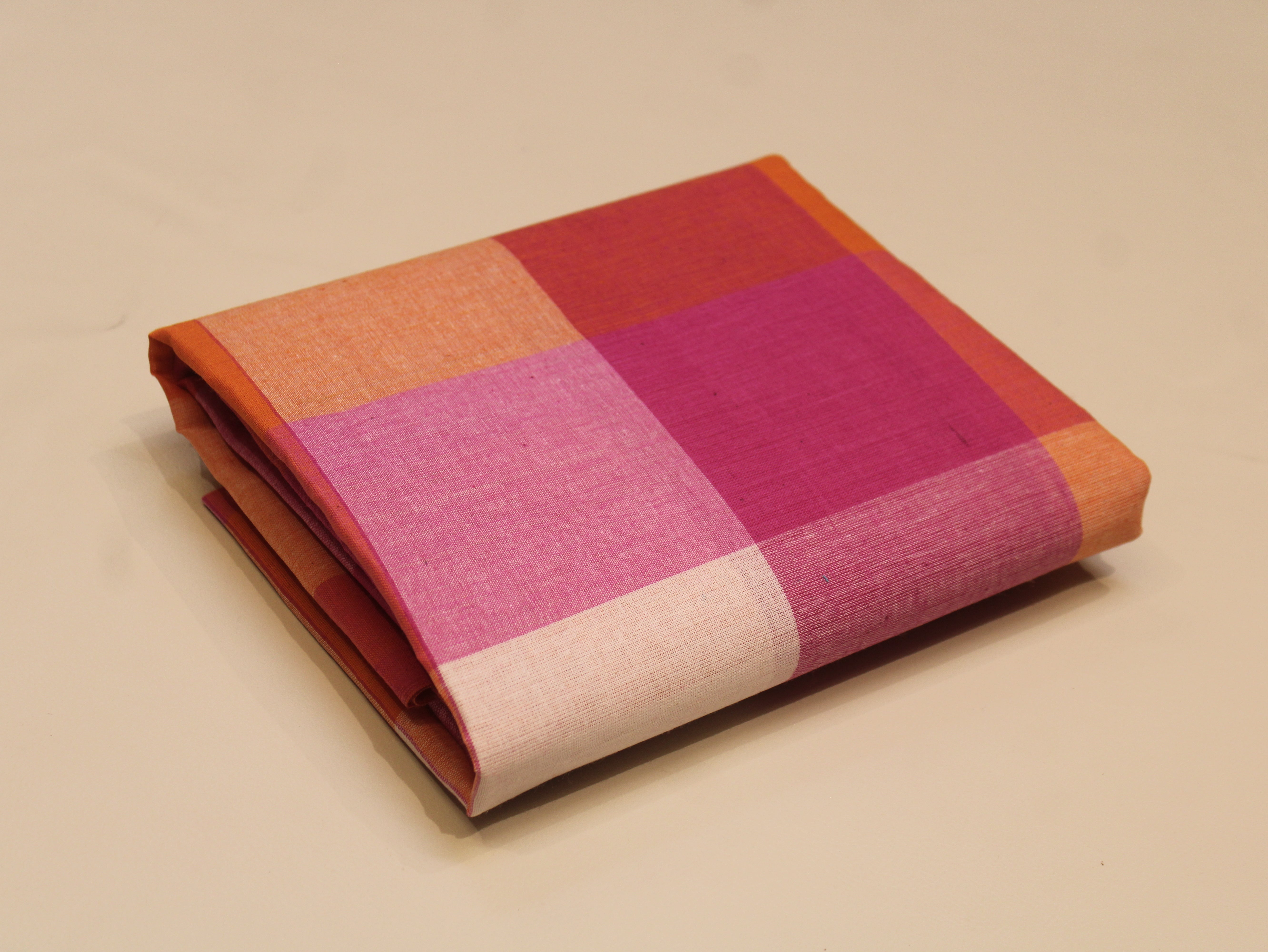 Pure Cotton Handloom Big (4X4) Multi Checked Fabric 44 Inch | Mfoks