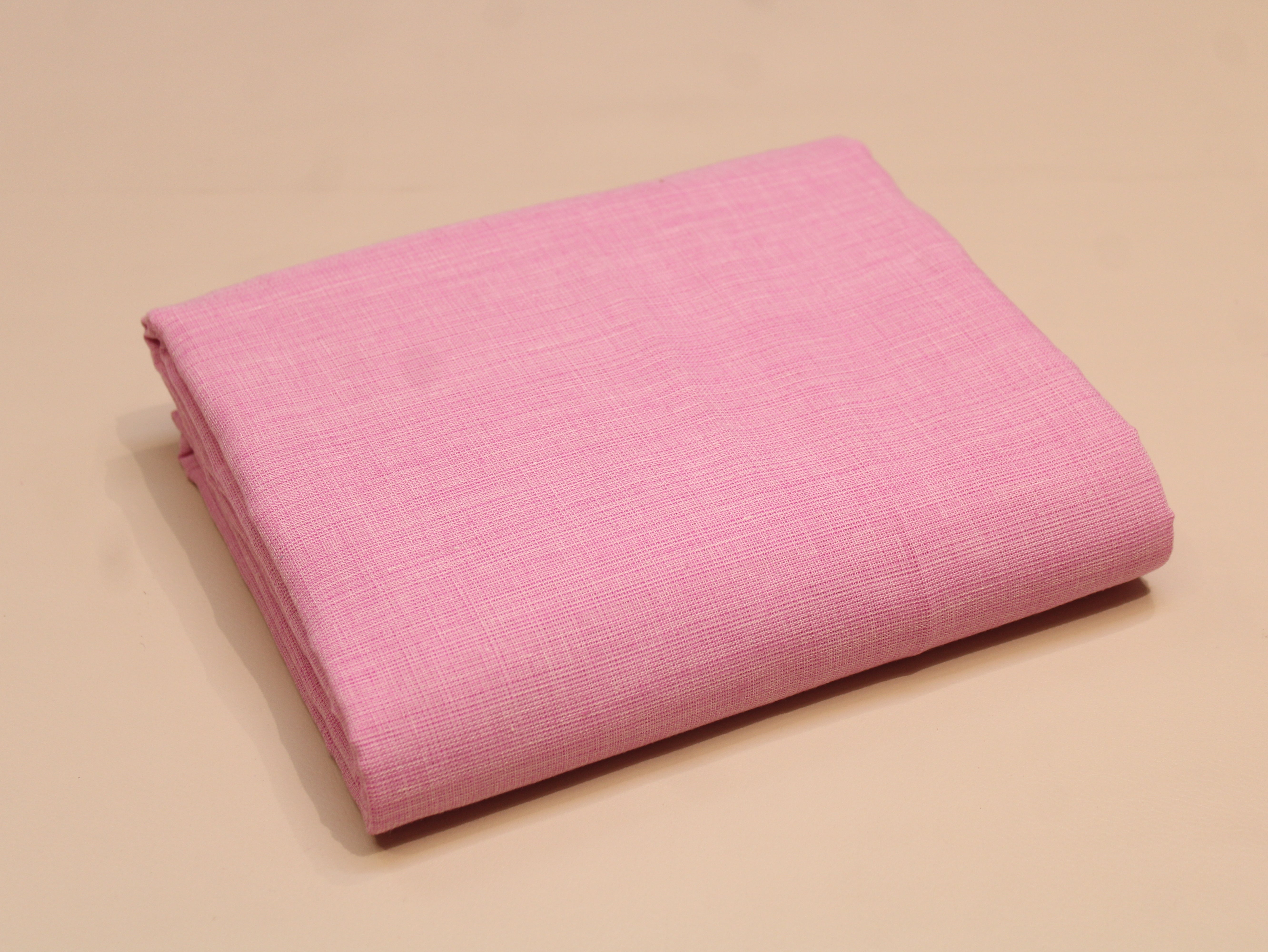 Pure Cotton Plain Handloom Fabric 44 Inches Width - light Baby Pink