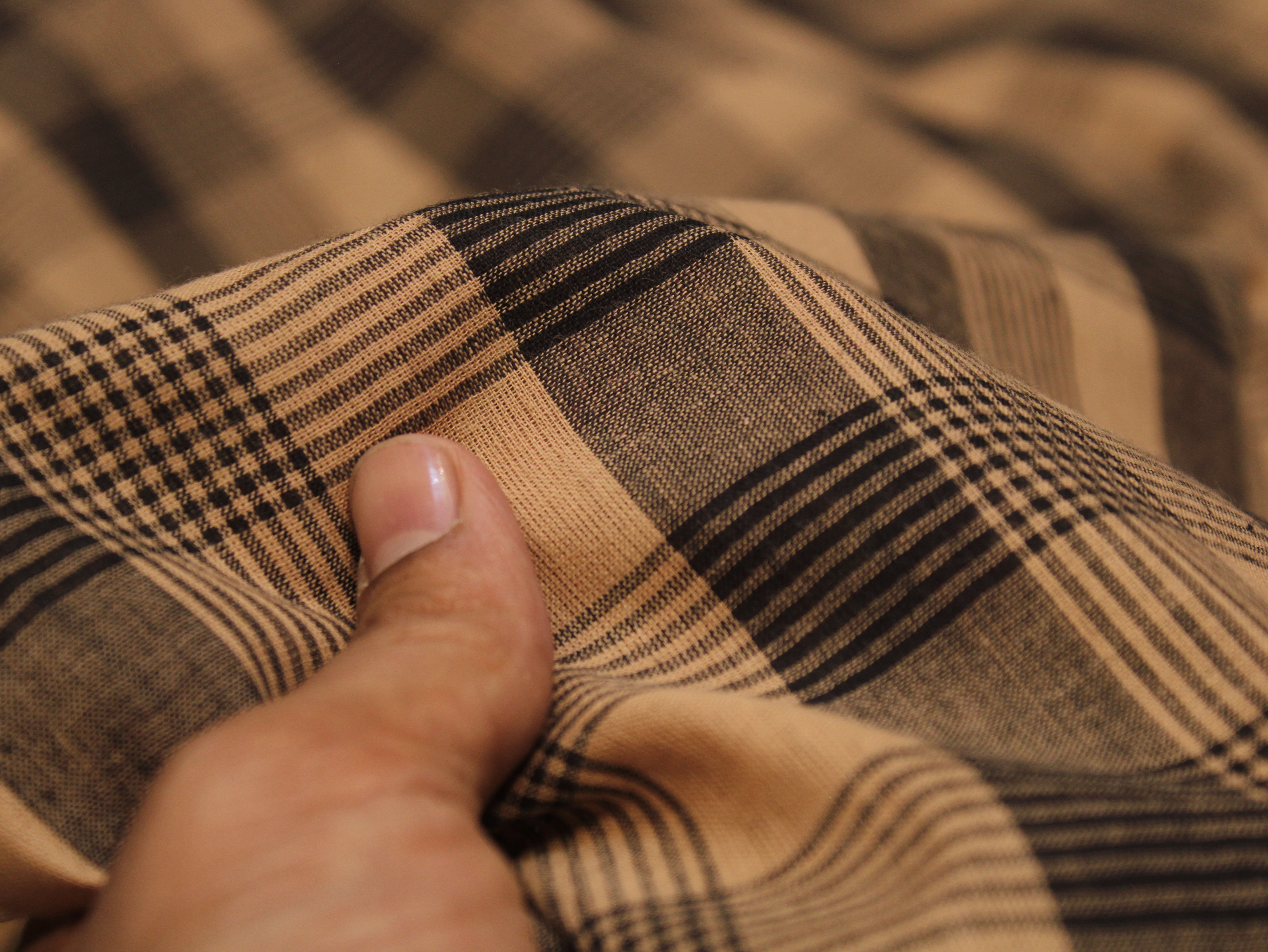 Pure Cotton Handloom Gingham Check Fabric 44 Inch | Box Check Handwoven Fabric