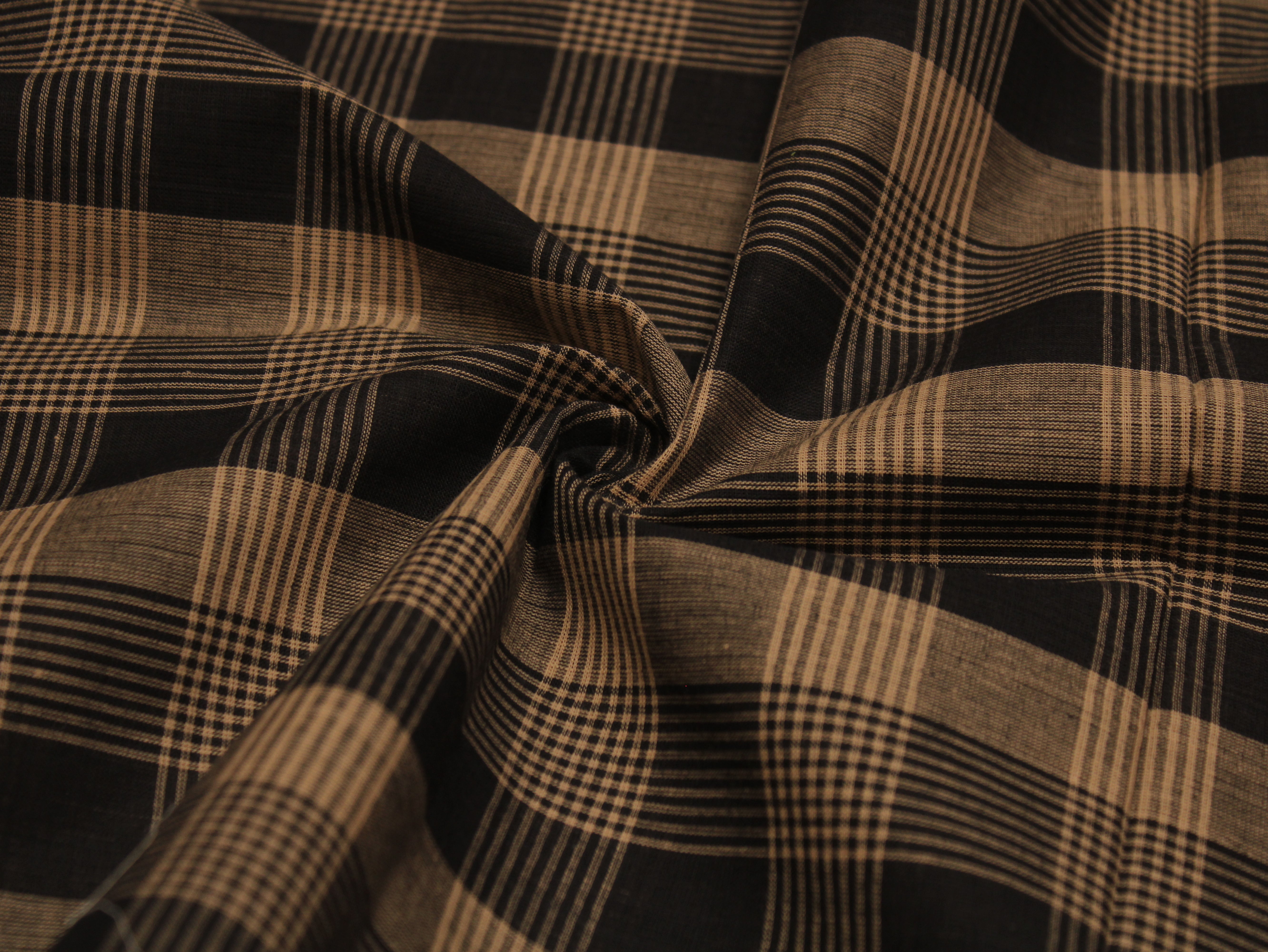 Pure Cotton Handloom Gingham Check Fabric 44 Inch | Box Check Handwoven Fabric