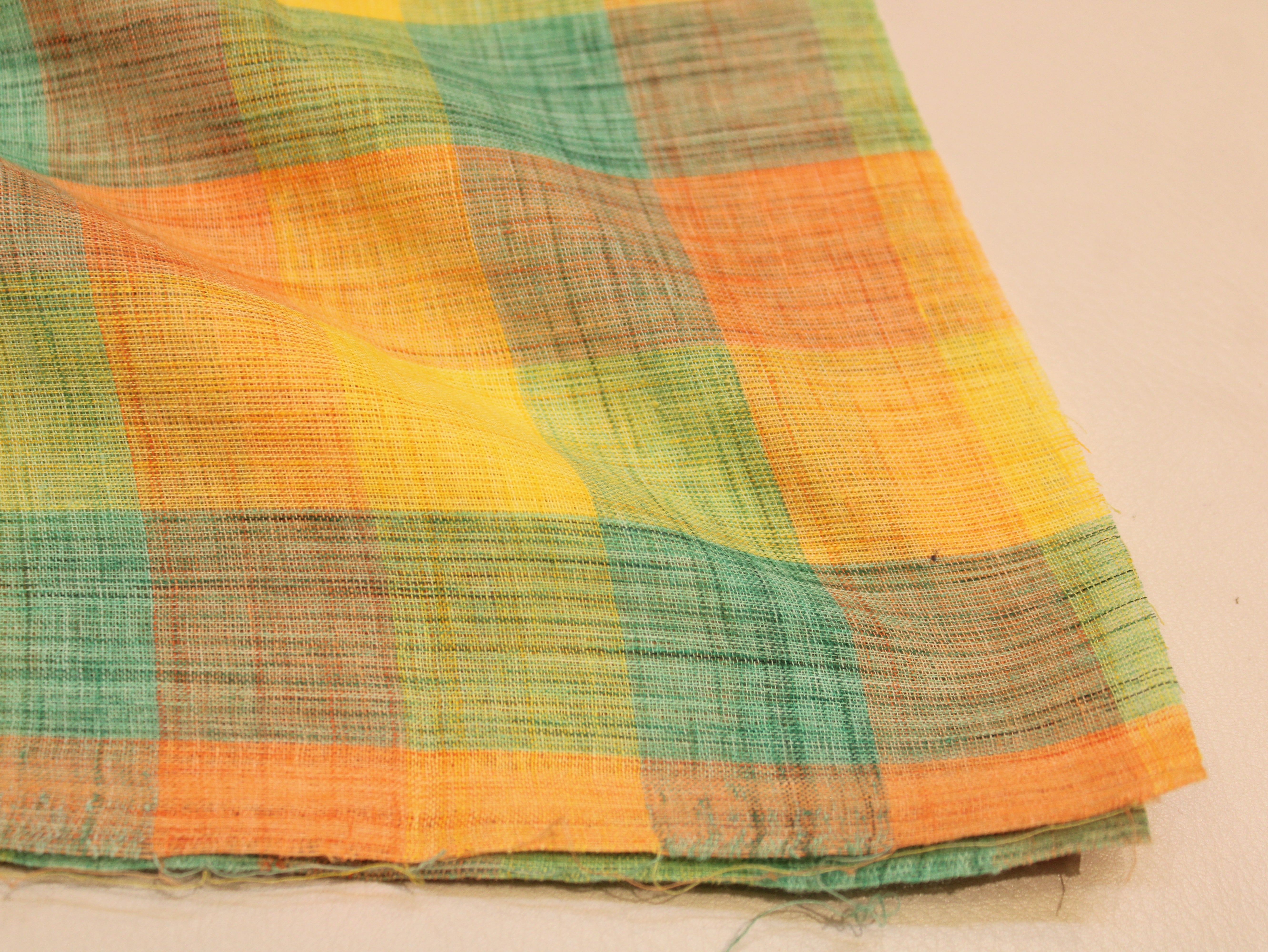 Pure Cotton Handloom Madras Multi-Color Check Fabric 44 Inch | Rainbow Check Handwoven