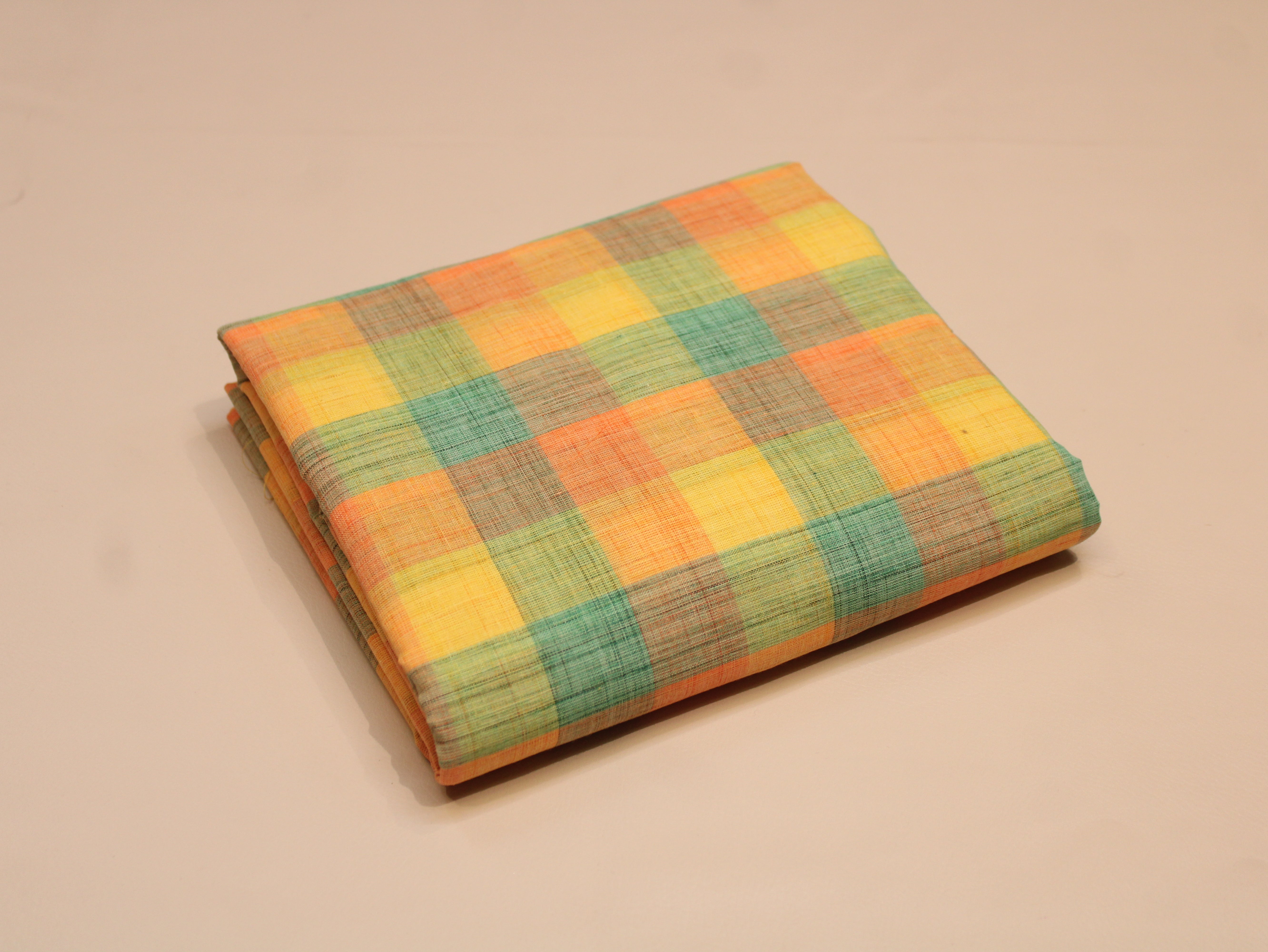 Pure Cotton Handloom Madras Multi-Color Check Fabric 44 Inch | Rainbow Check Handwoven