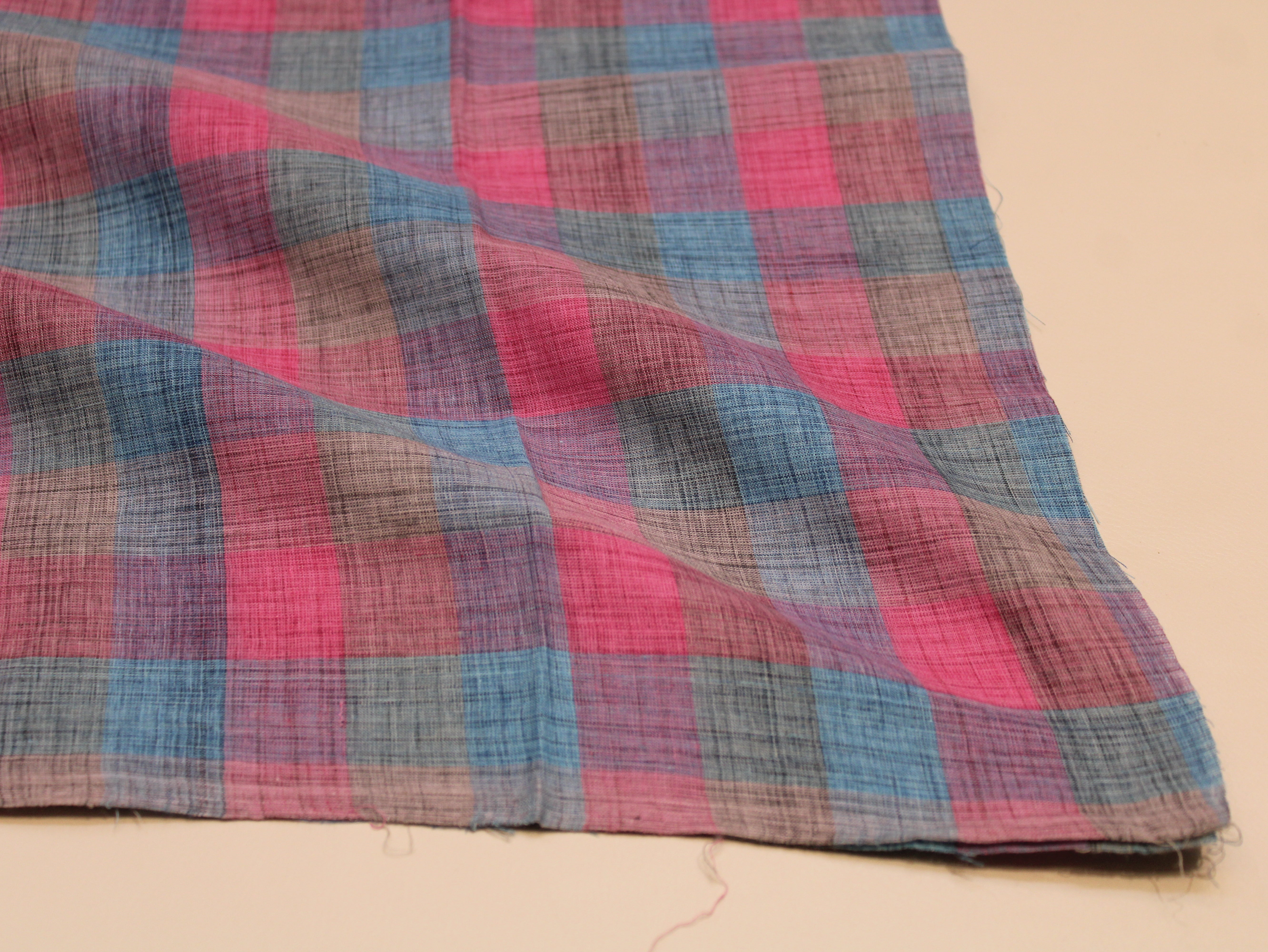 Pure Cotton Handloom Madras Multi-Color Check Fabric 44 Inch | Rainbow Check Handwoven
