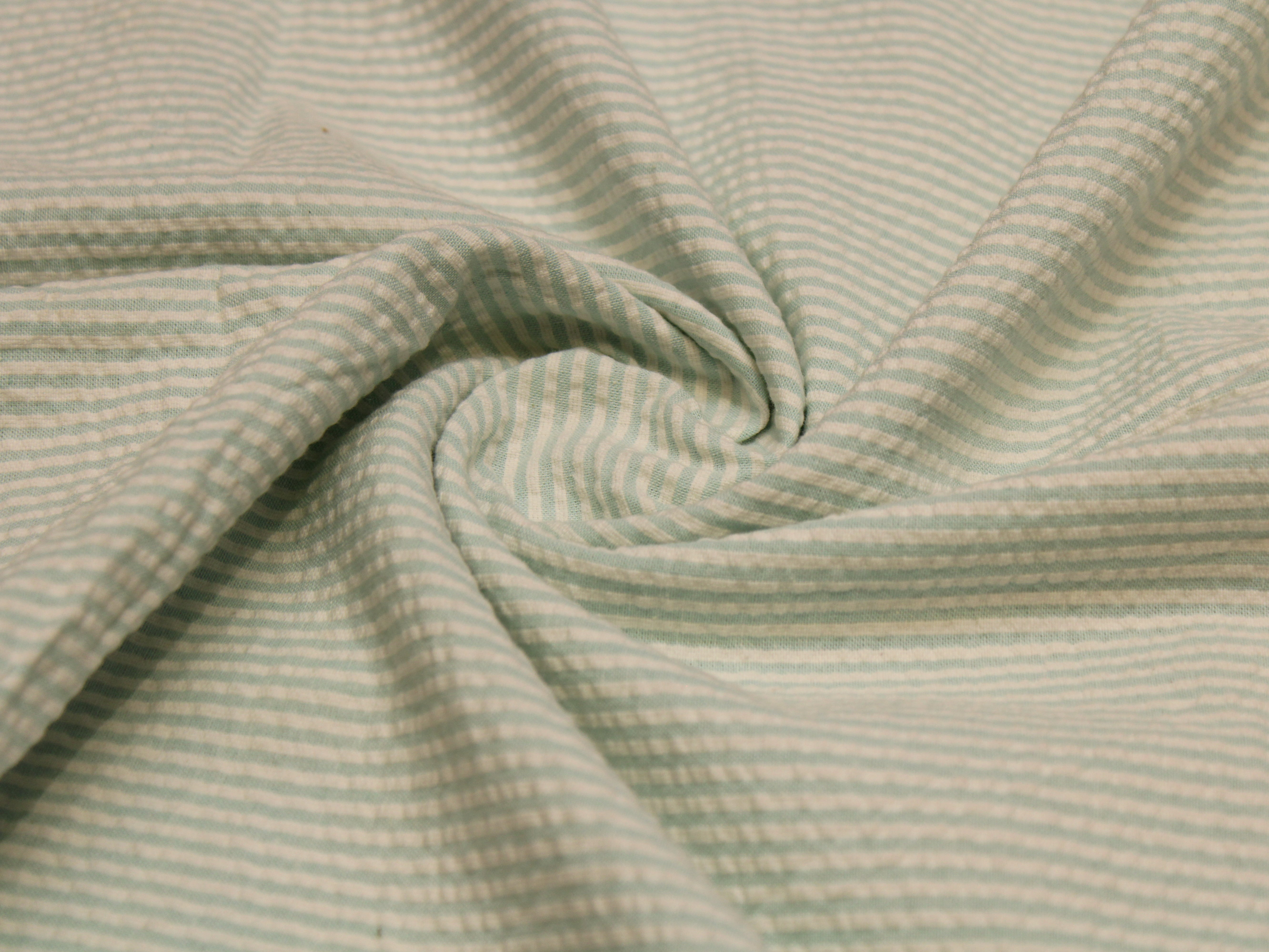 Pure Cotton Yarn Dyed Striped Seersucker Fabric 60 Inch | Premium Washed Quality