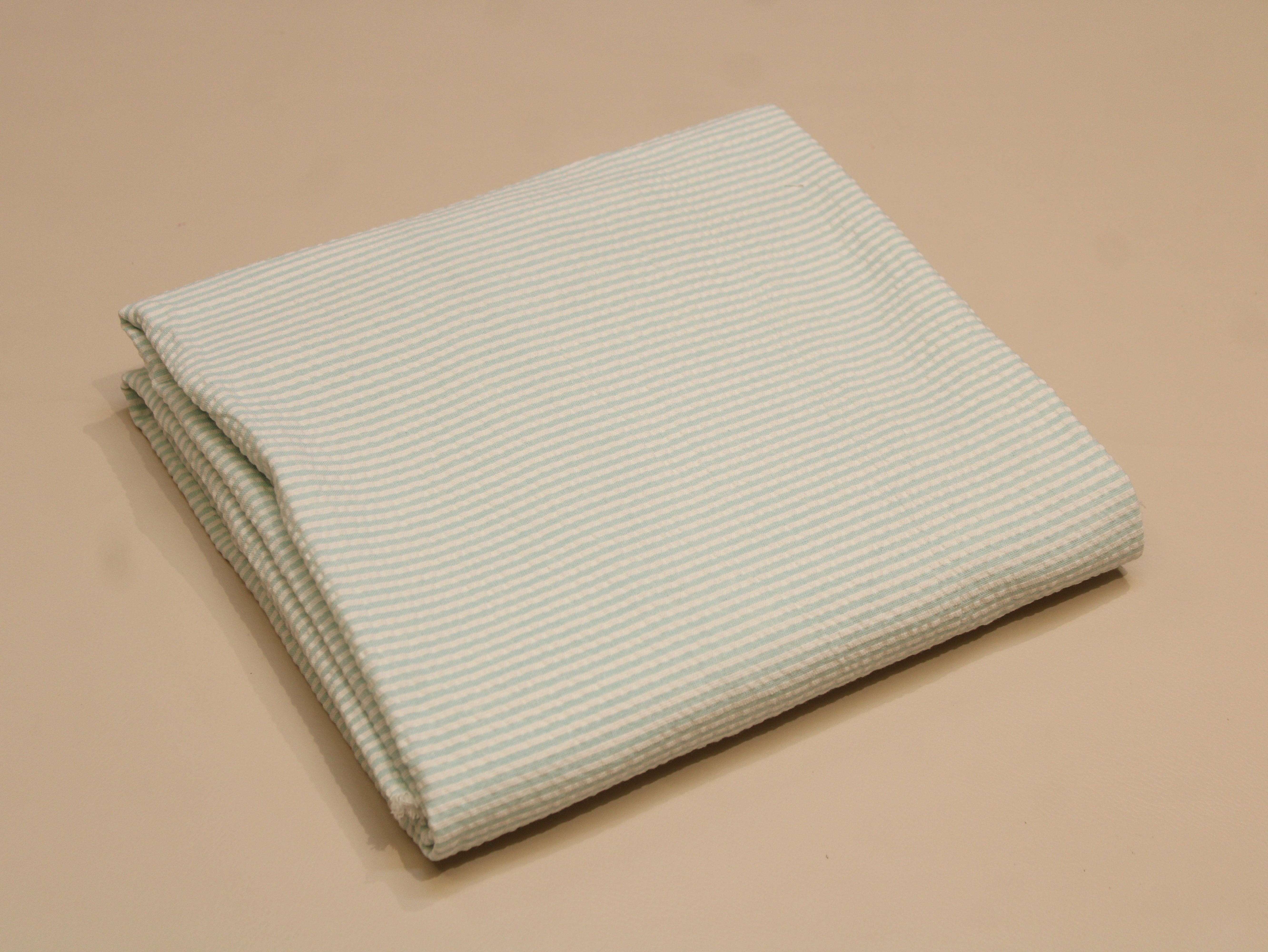 Pure Cotton Yarn Dyed Striped Seersucker Fabric 60 Inch | Premium Washed Quality