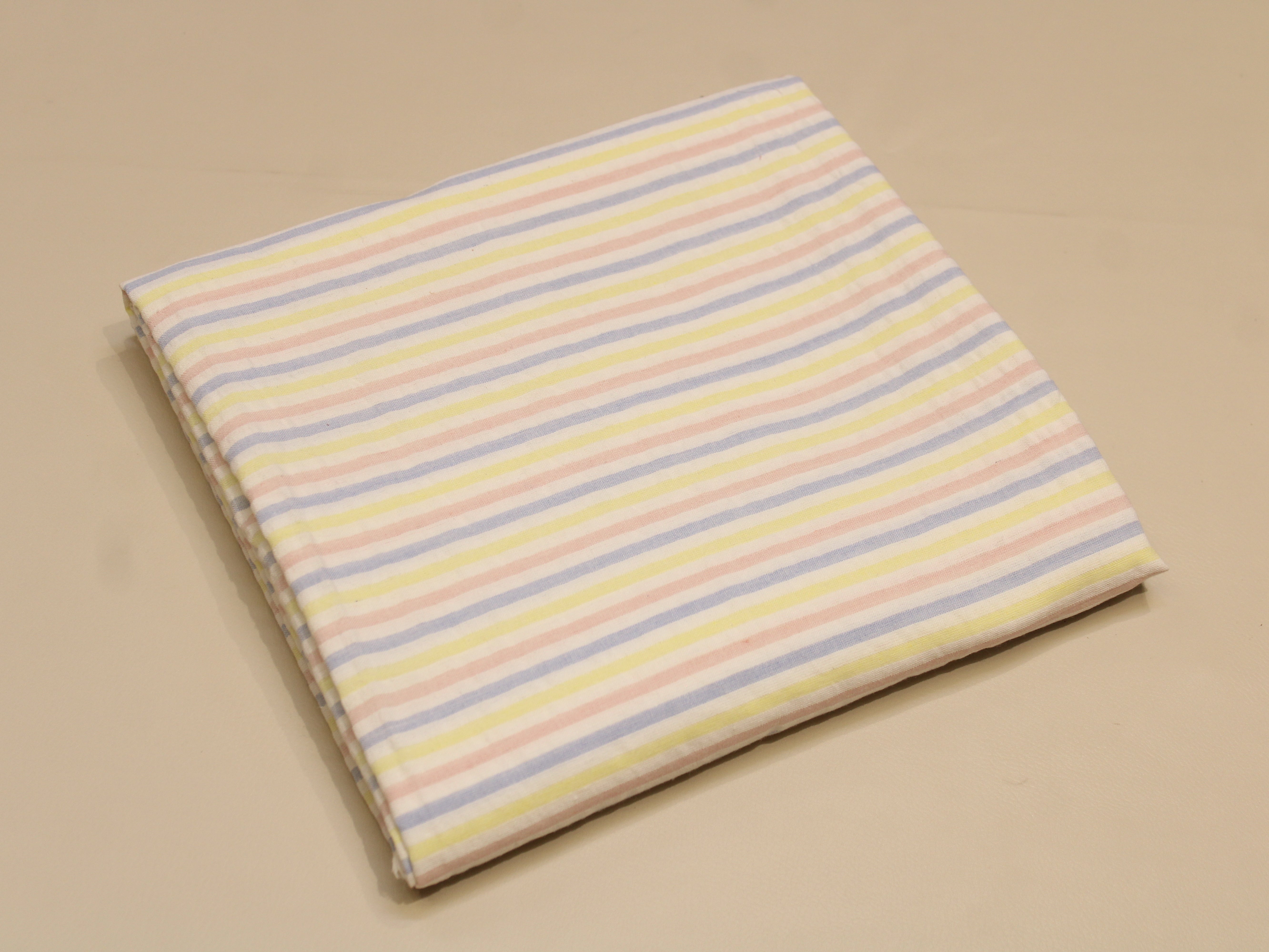 Pure Cotton Multi-Color Striped Washed Fabric 60 Inch | Premium Yarn-Dyed Rainbow Stripes