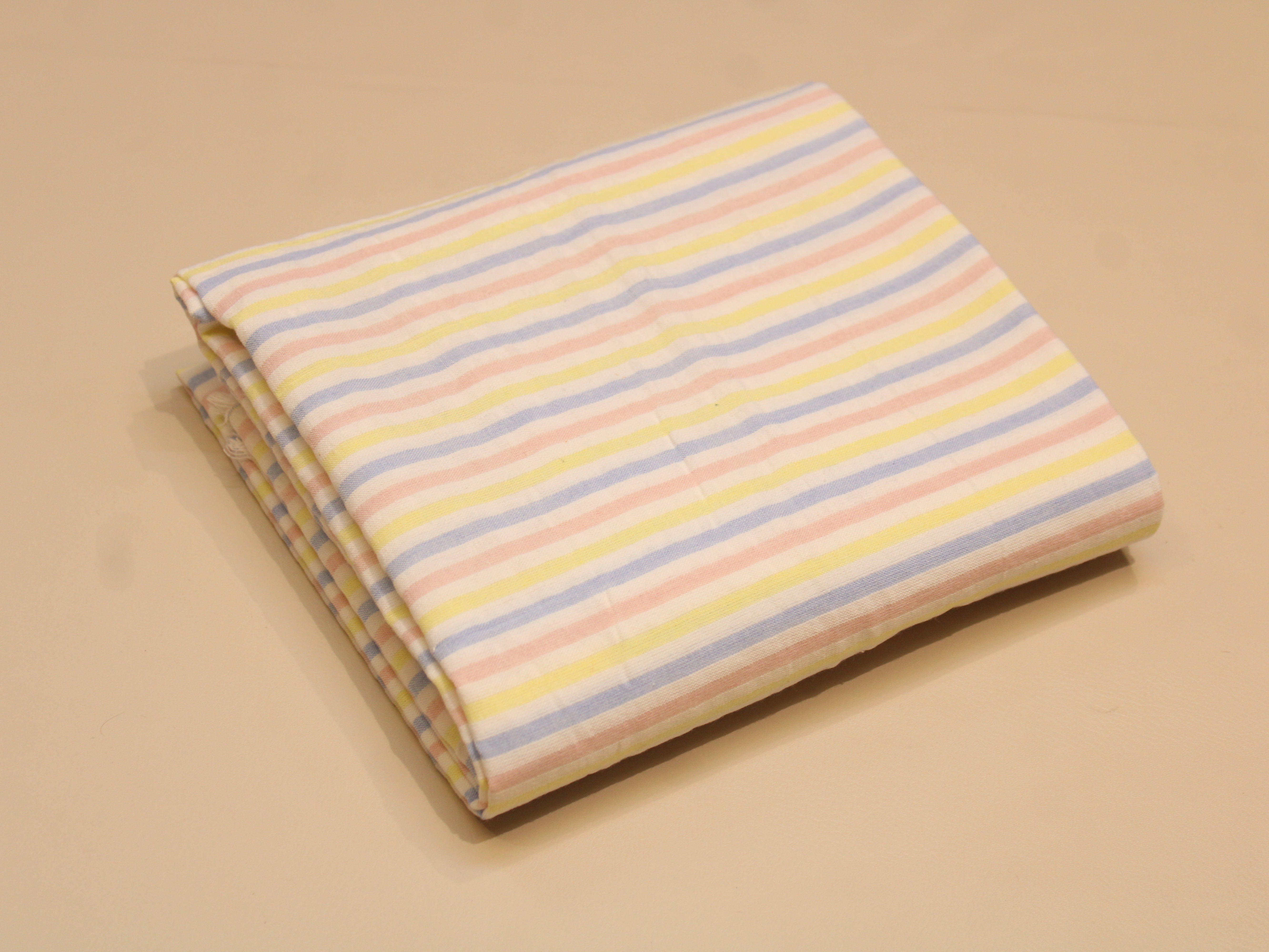 Pure Cotton Multi-Color Striped Washed Fabric 60 Inch | Premium Yarn-Dyed Rainbow Stripes