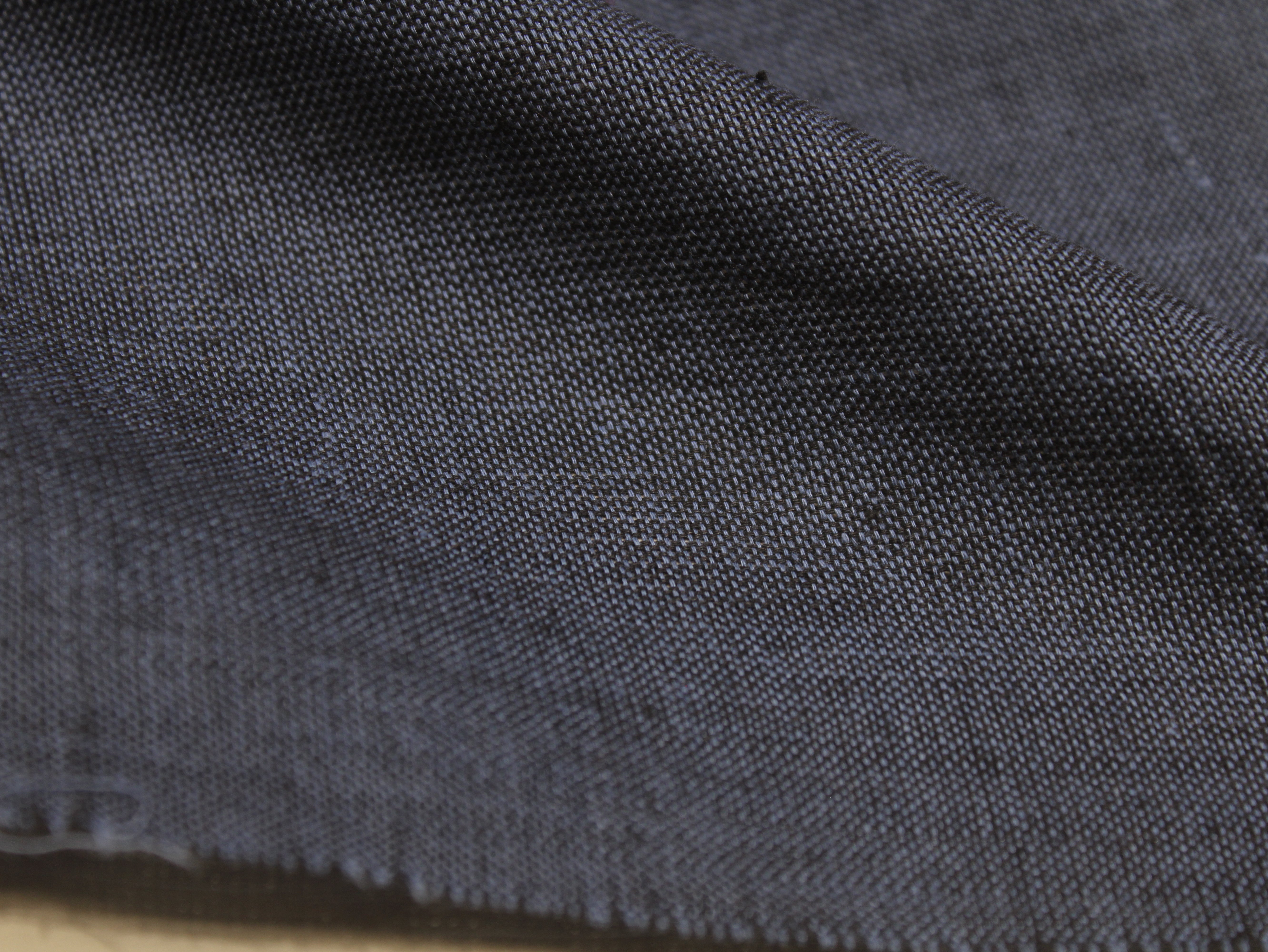 Tissu uni de coton pur tissé à la main, 112 cm de large - Bleu marine