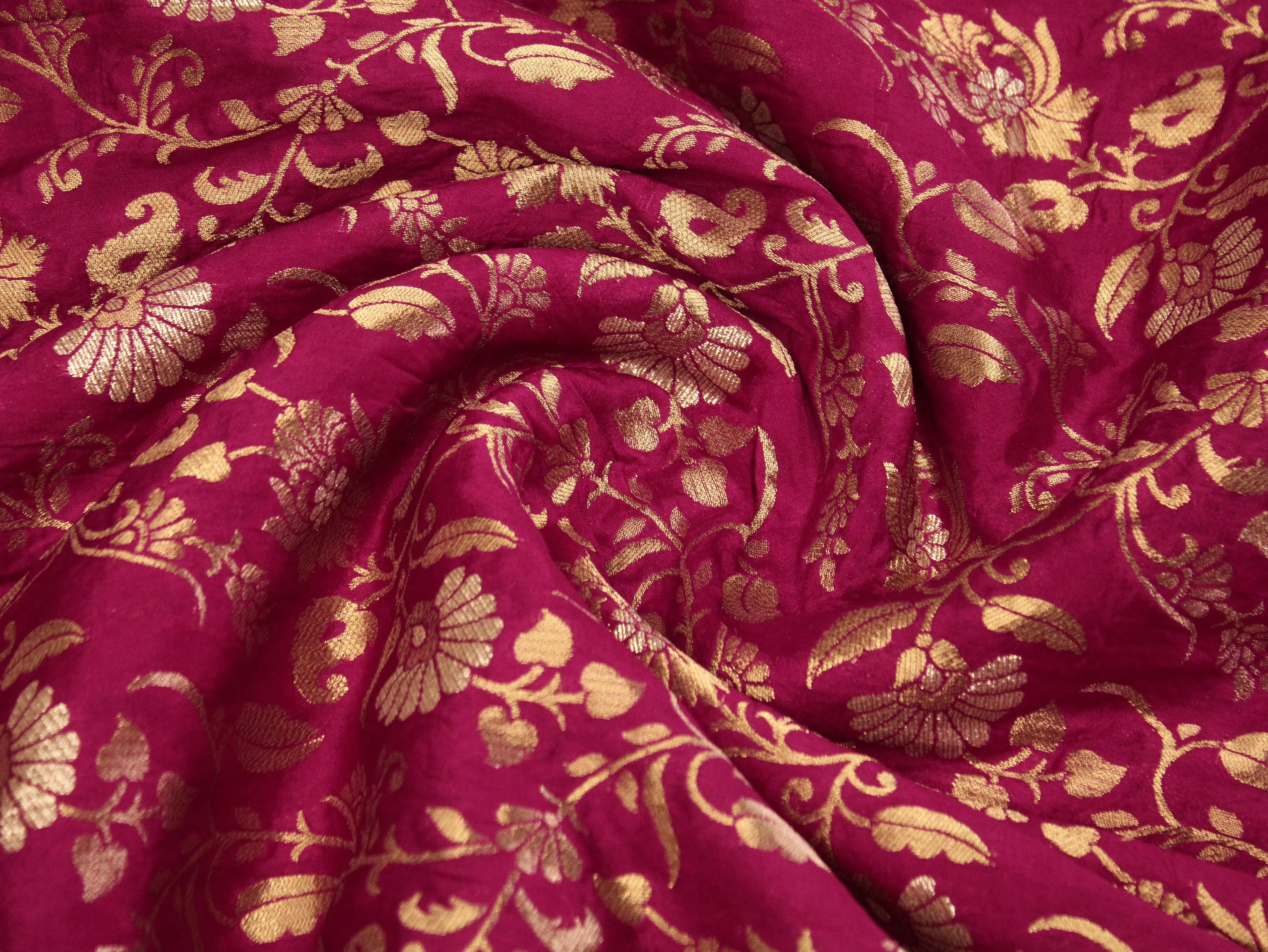 Banarasi Floral Brocade Fabric - Silk Rani