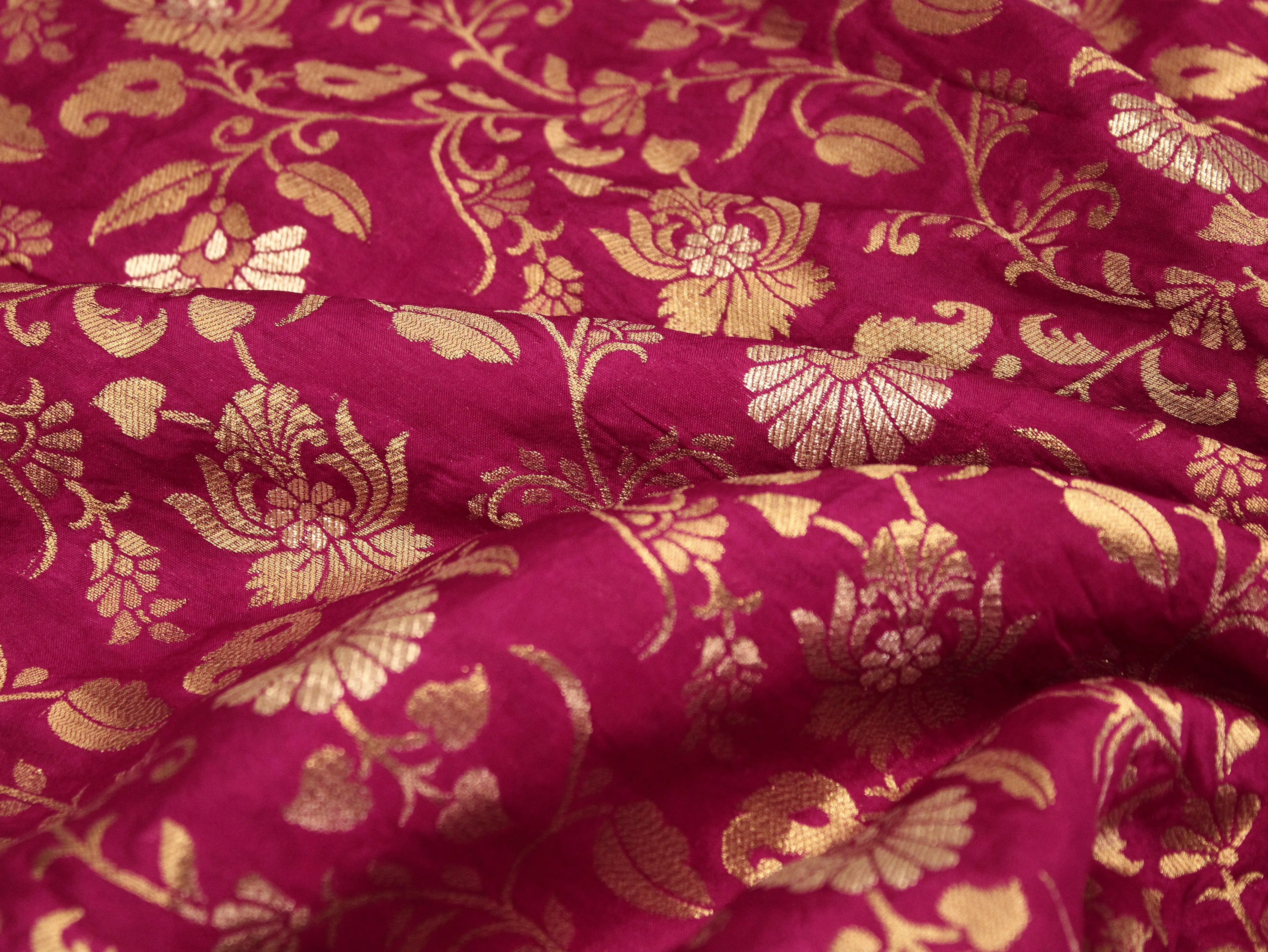 Banarasi Floral Brocade Fabric - Silk Rani