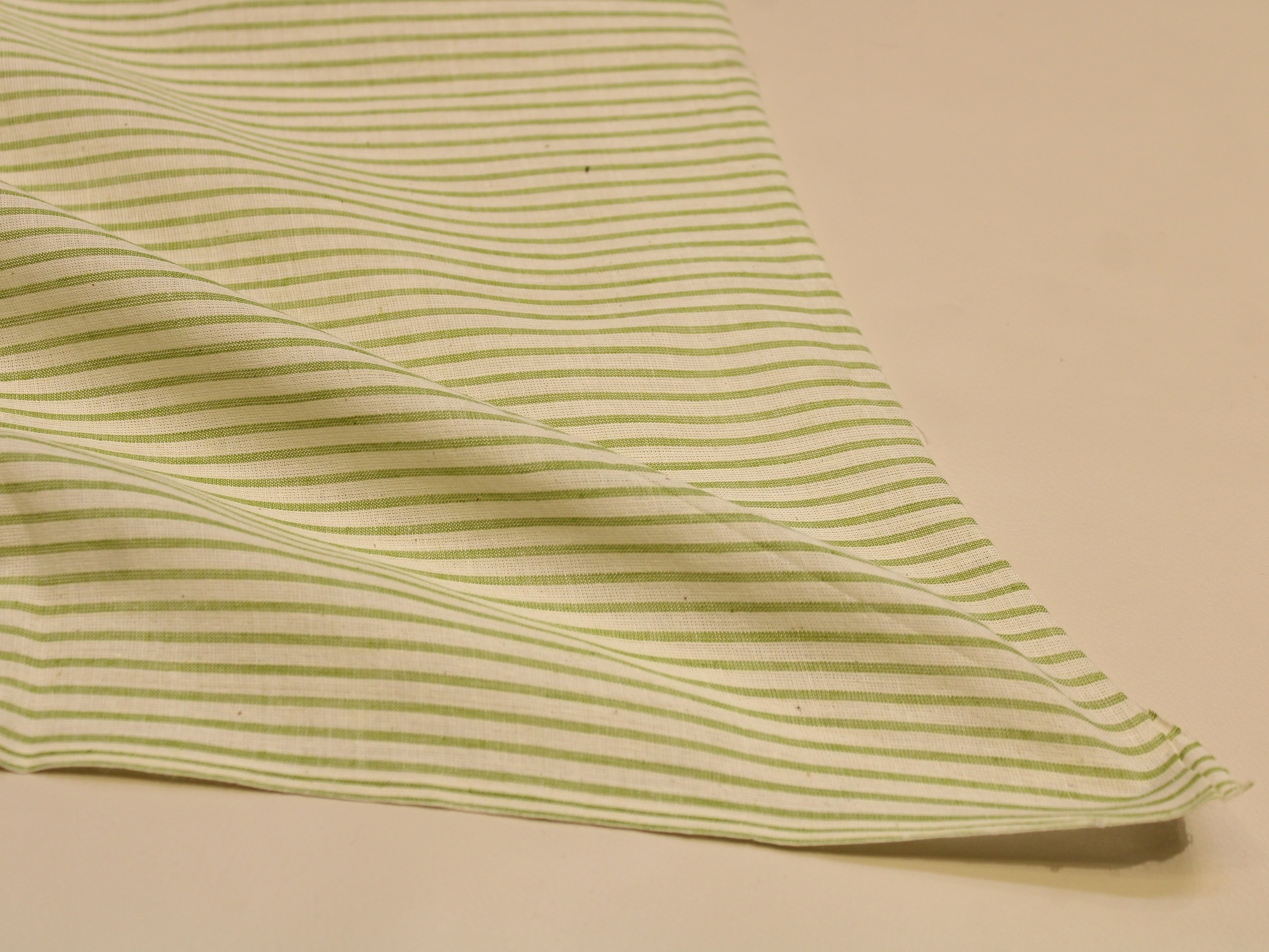 Tissu rayé tissé main 100 % coton 112 cm | Rayures larges tissées teintes dans la masse - Bleu et Blanc