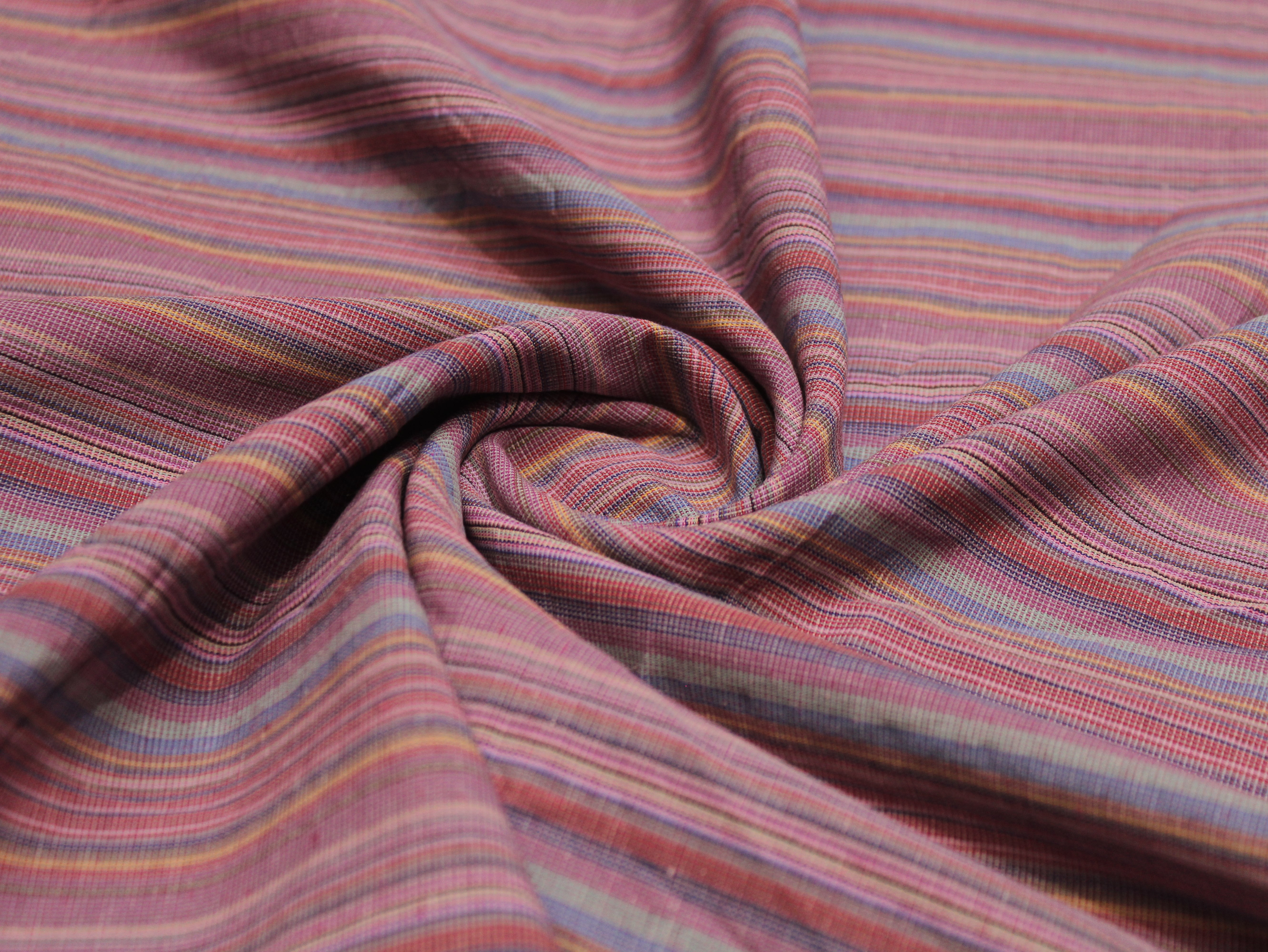 Pure Cotton Multicolour Yarn-Dyed Woven Stripe Fabric | 60 Inch