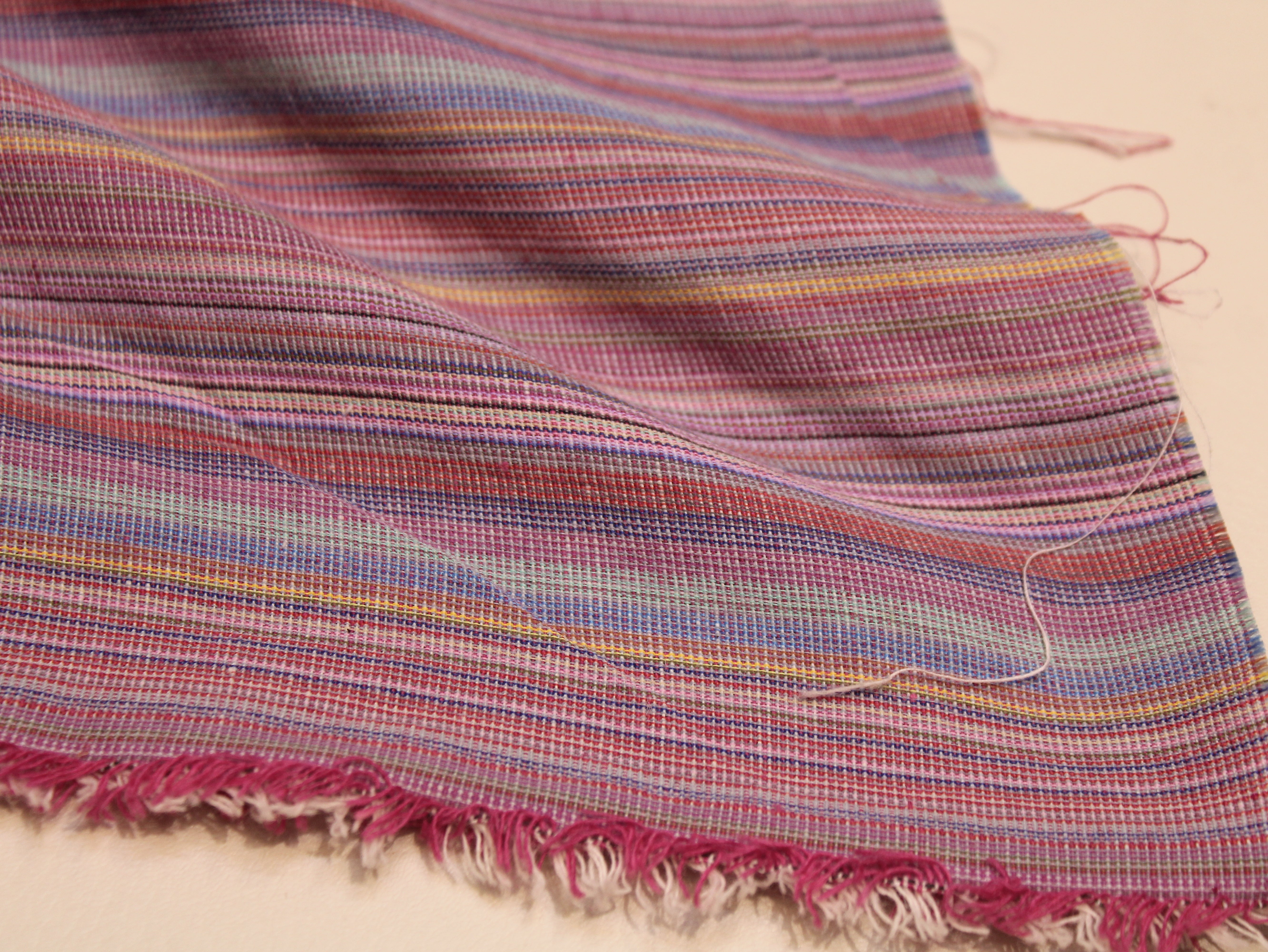 Pure Cotton Multicolour Yarn-Dyed Woven Stripe Fabric | 60 Inch