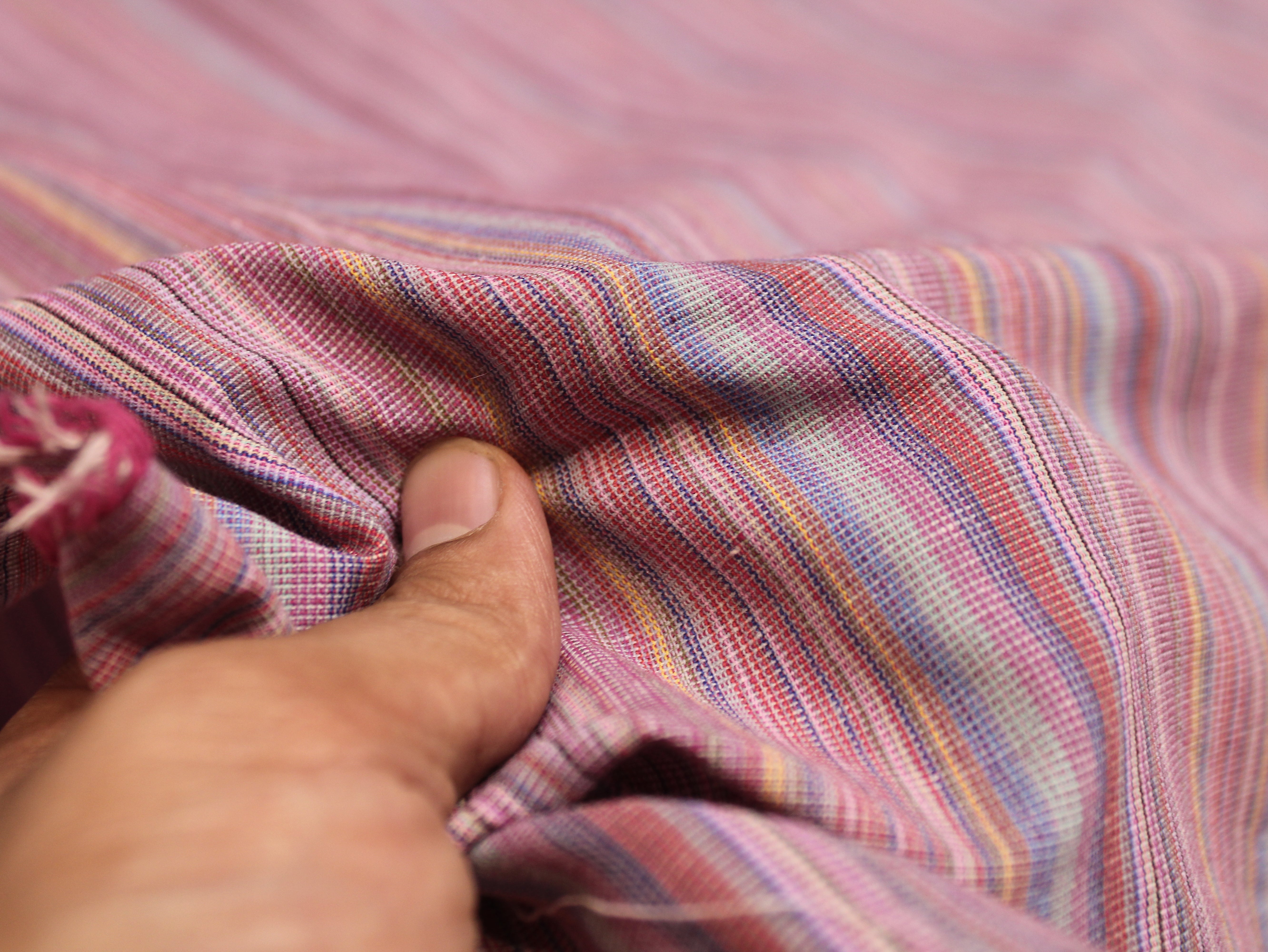 Pure Cotton Multicolour Yarn-Dyed Woven Stripe Fabric | 60 Inch