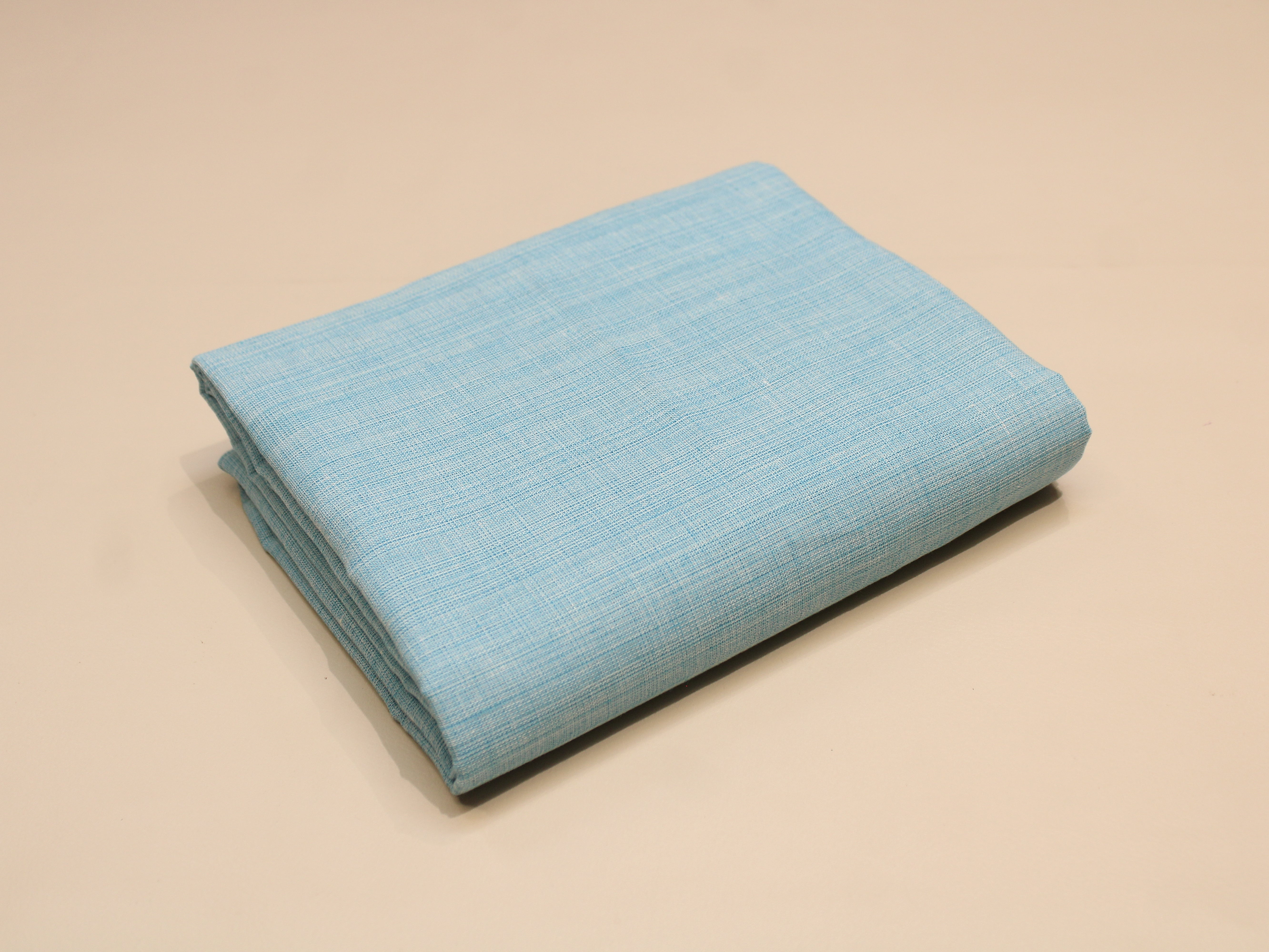 Pure Cotton Plain Handloom Fabric 44 Inches Width - Sky Blue