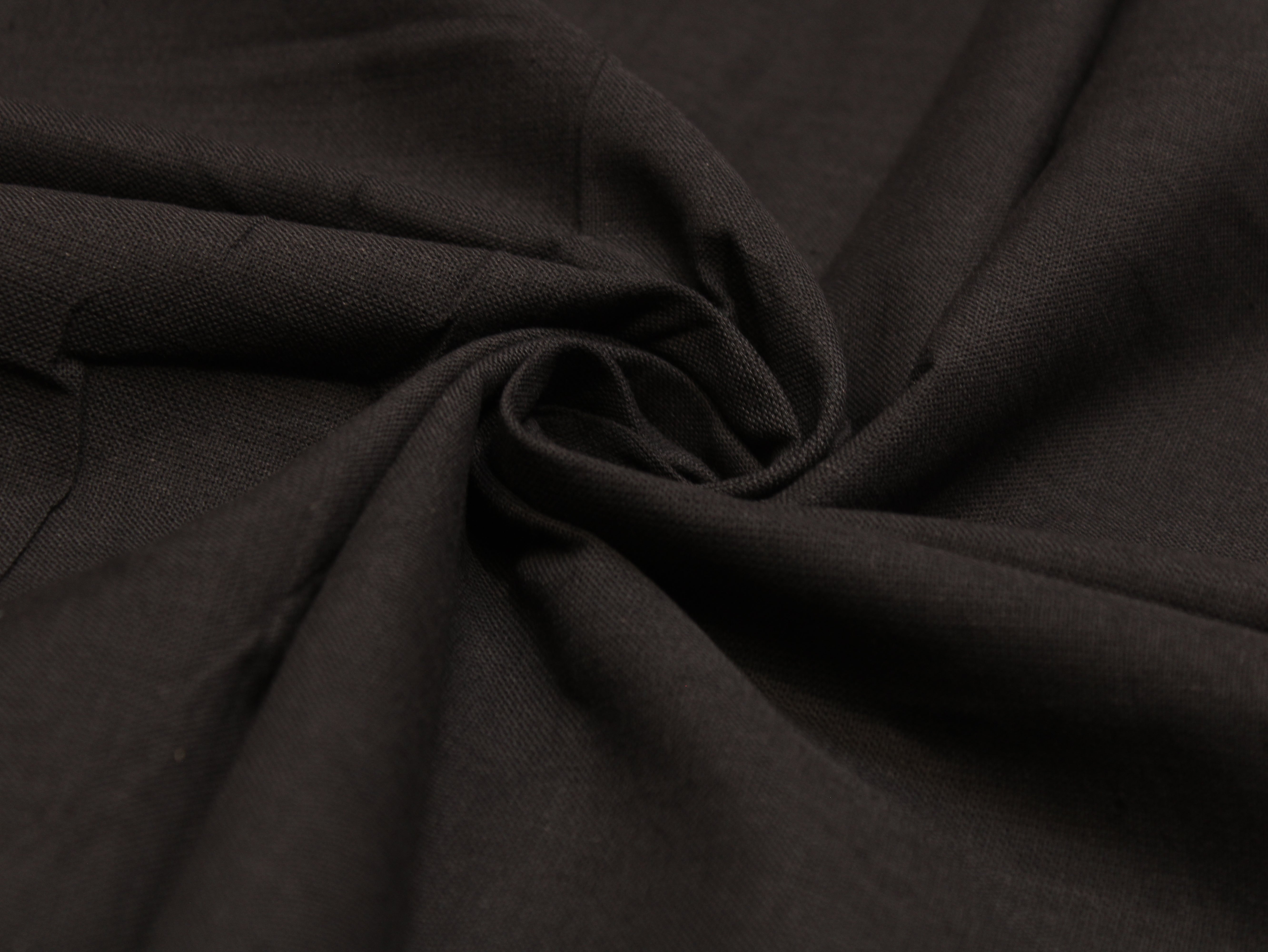 Pure Cotton Plain Handloom Fabric 44 Inches Width - Black