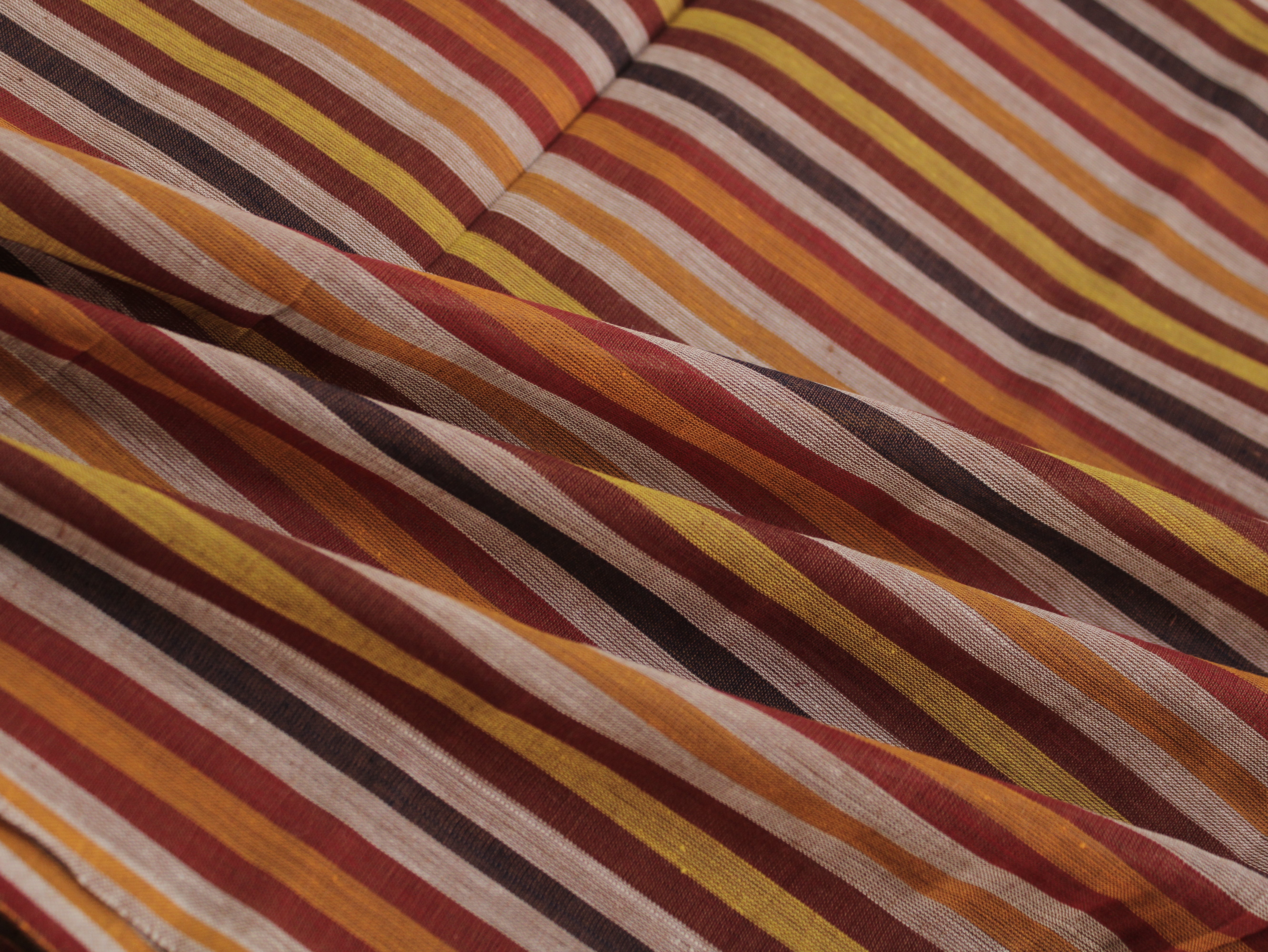 Pure Cotton Yarn-Dyed Handloom Multicolour Stripe Fabric — Crimson Harvest