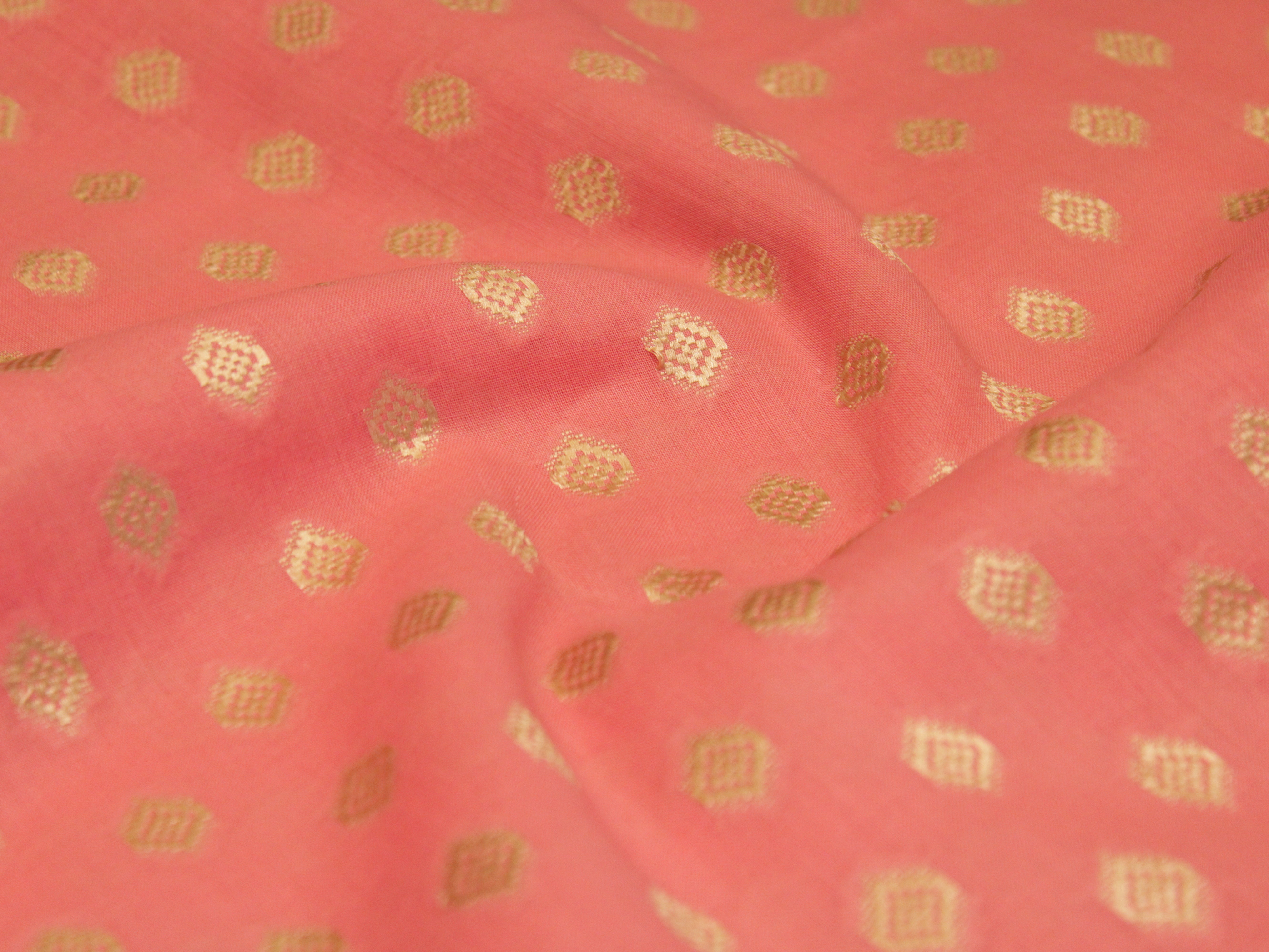 Natural Cotton Woven Fabric - Peach