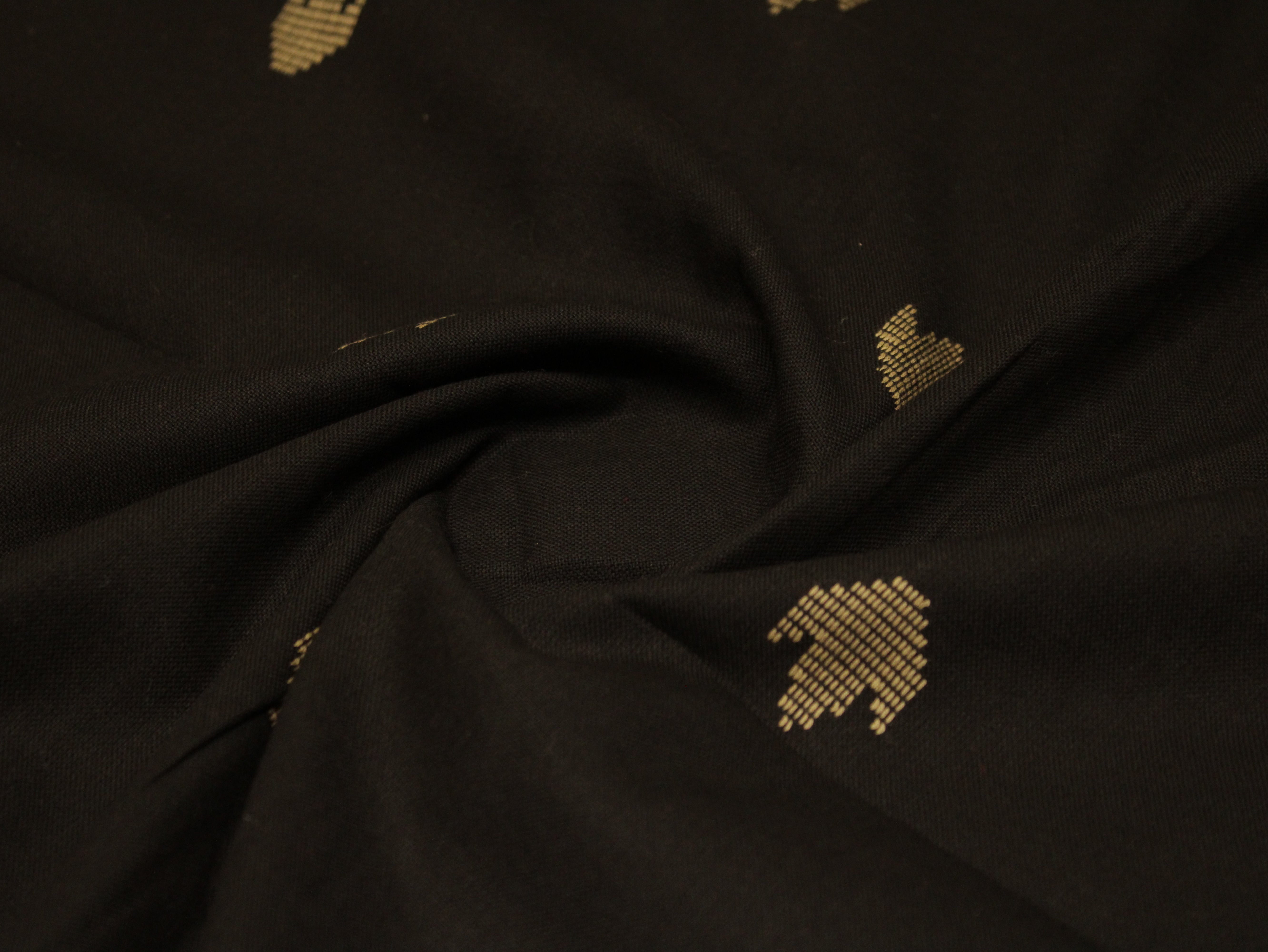 Natural Cotton Woven Fabric - Black