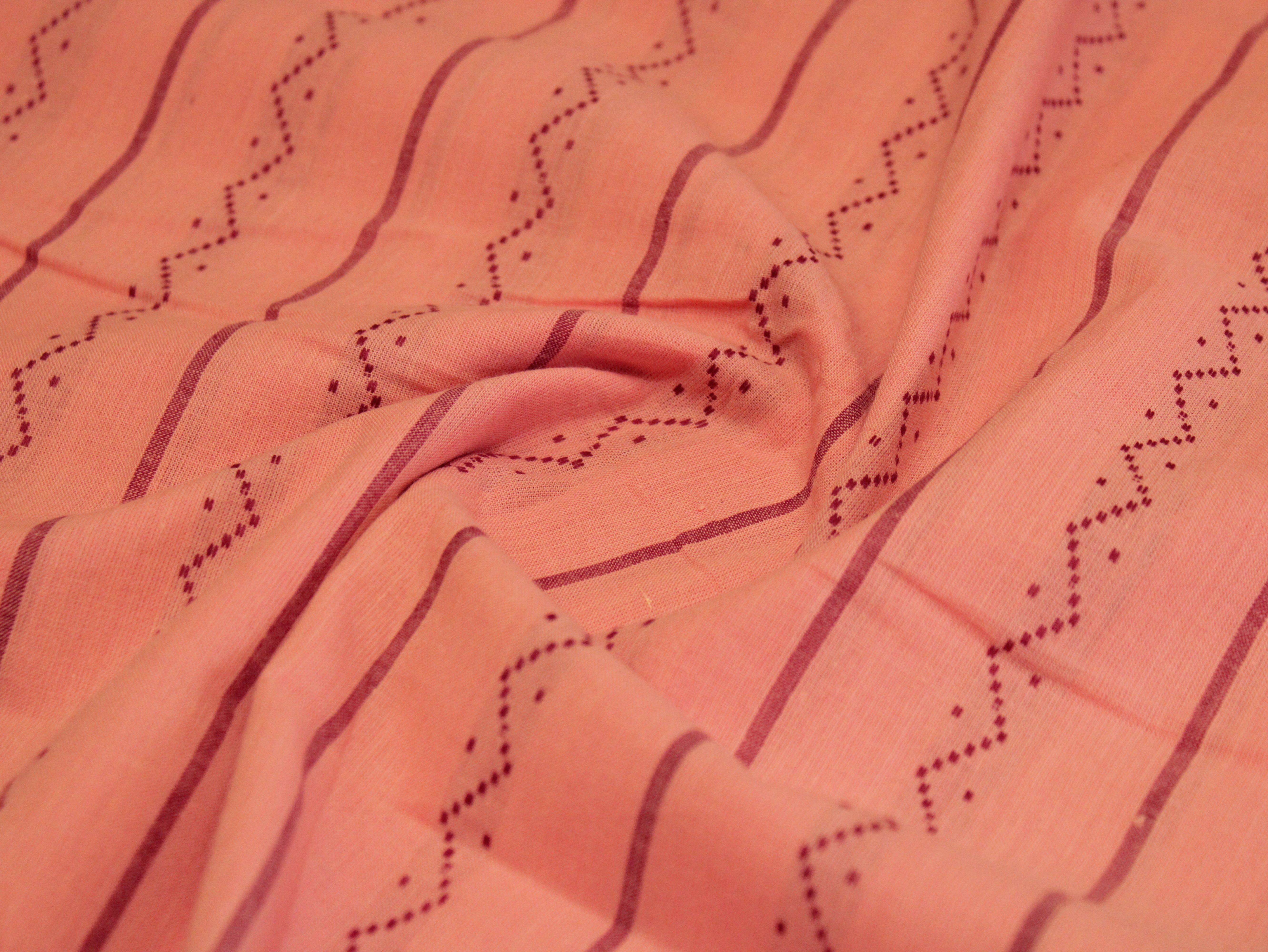 Natural Cotton Woven Fabric - Peach