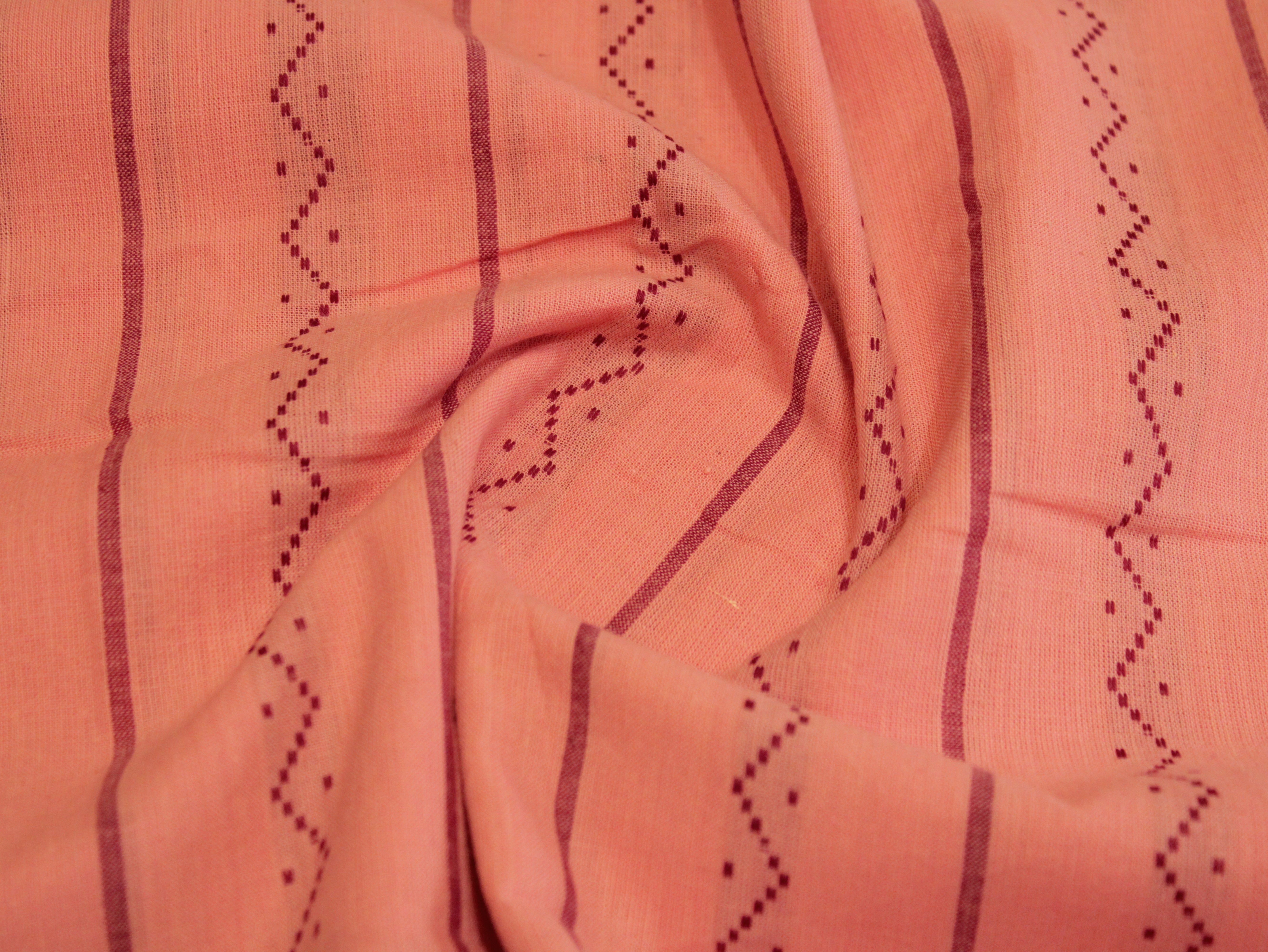 Natural Cotton Woven Fabric - Peach