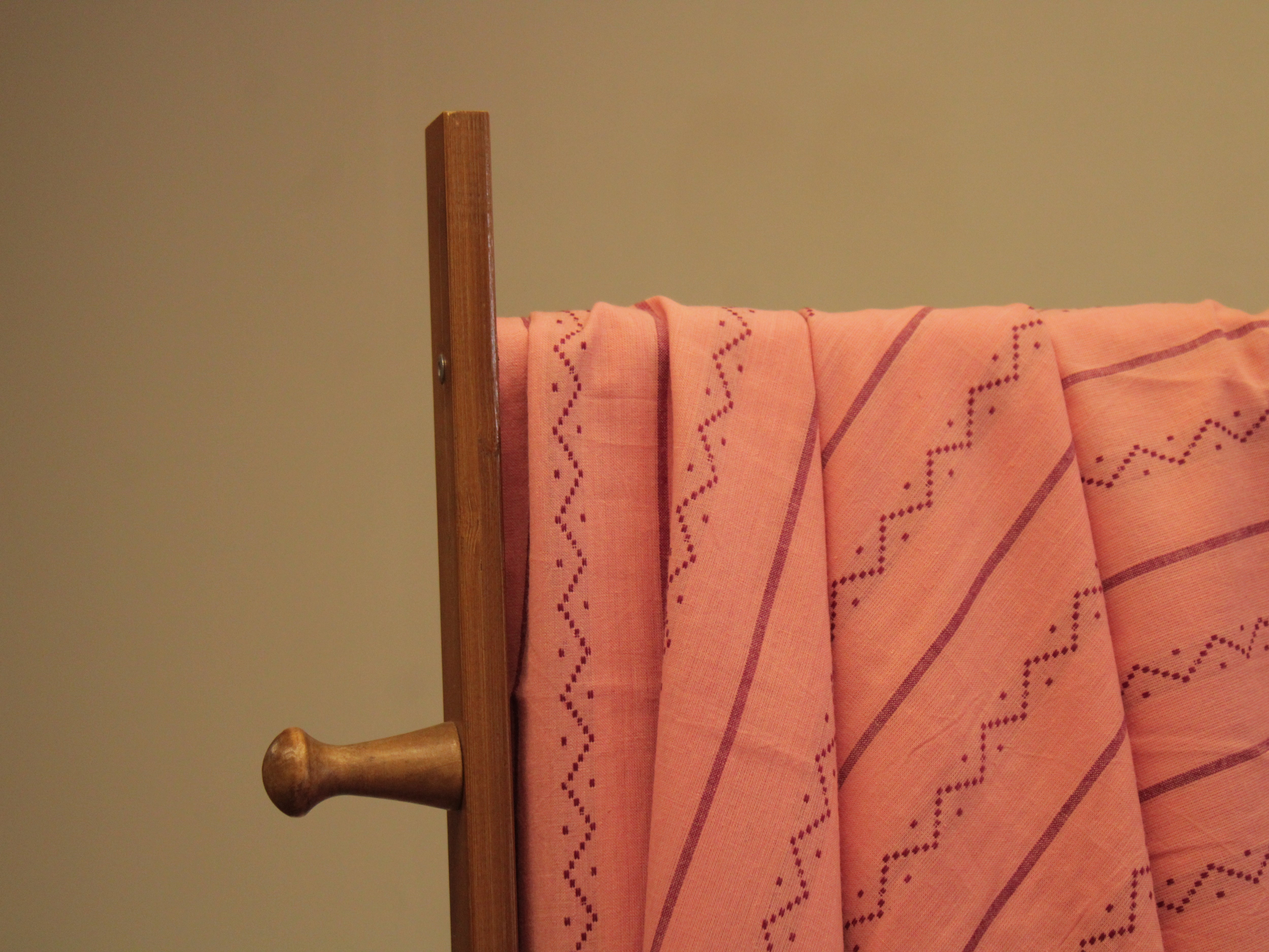 Chanderi Silk Thread & Sequin Buti Work Fabric - Tie & Dye Onion