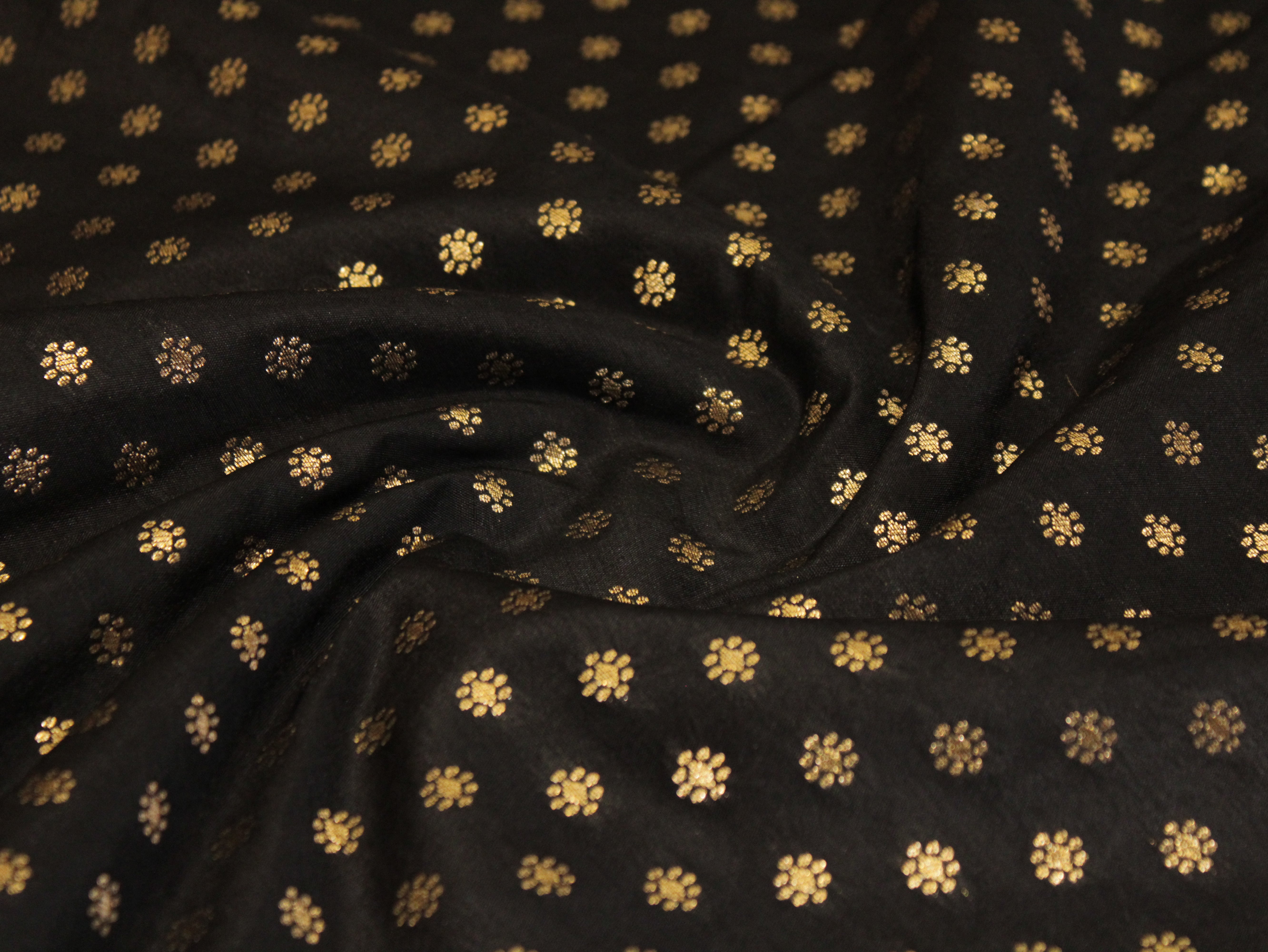 Banarasi Brocade Fabric - Black