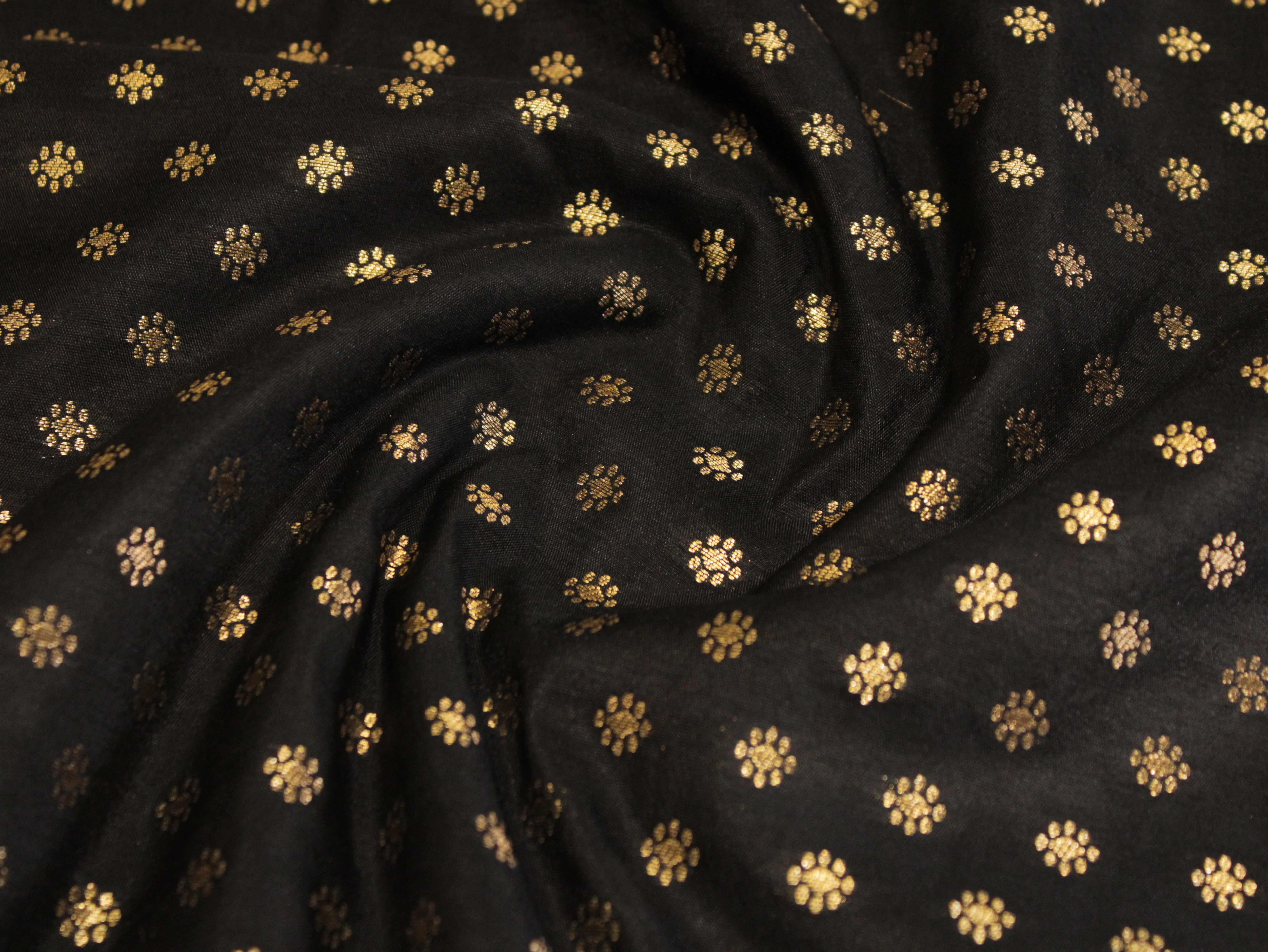 Banarasi Brocade Fabric - Black