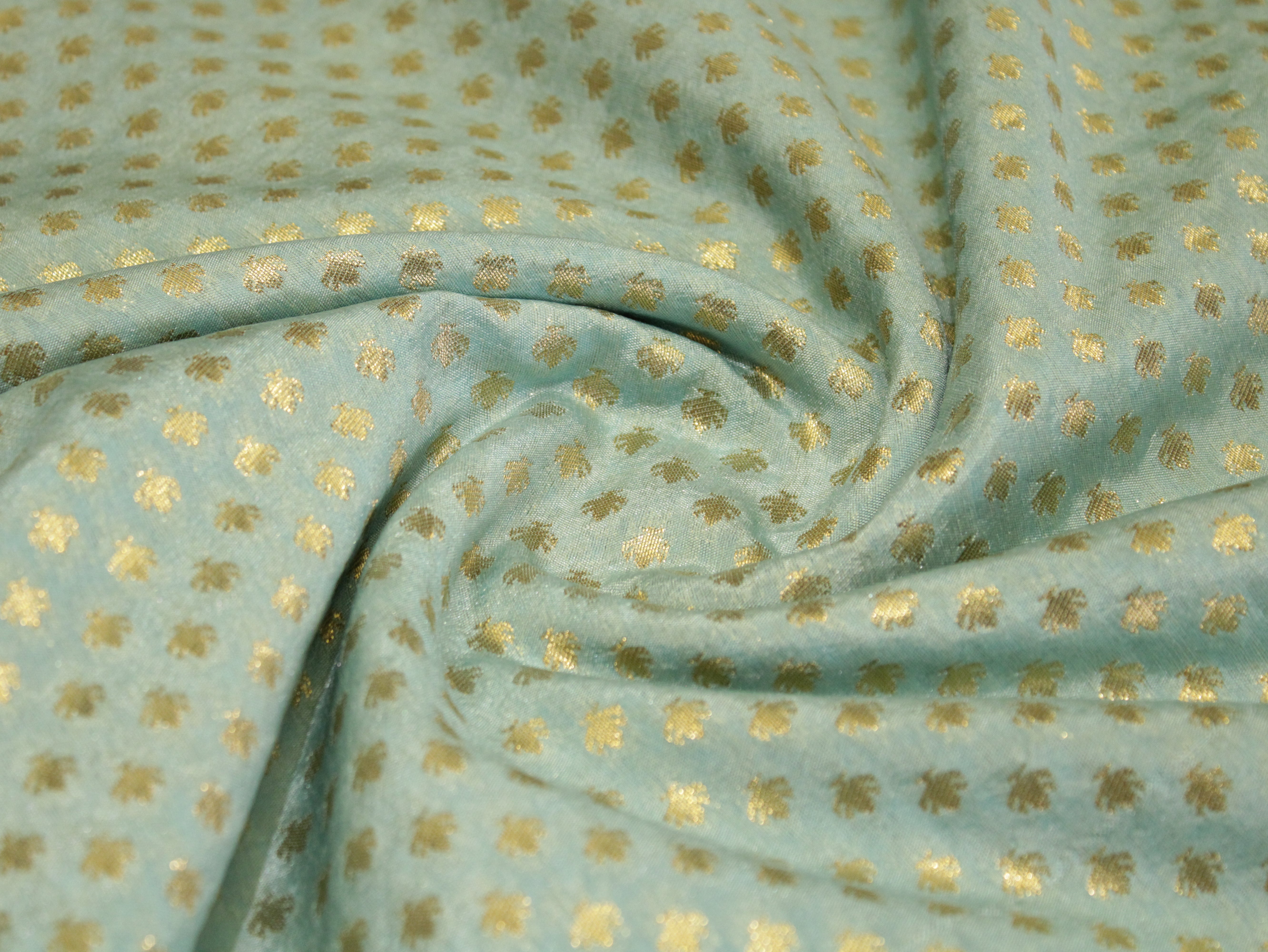 Banarasi Brocade Fabric - Light Blue