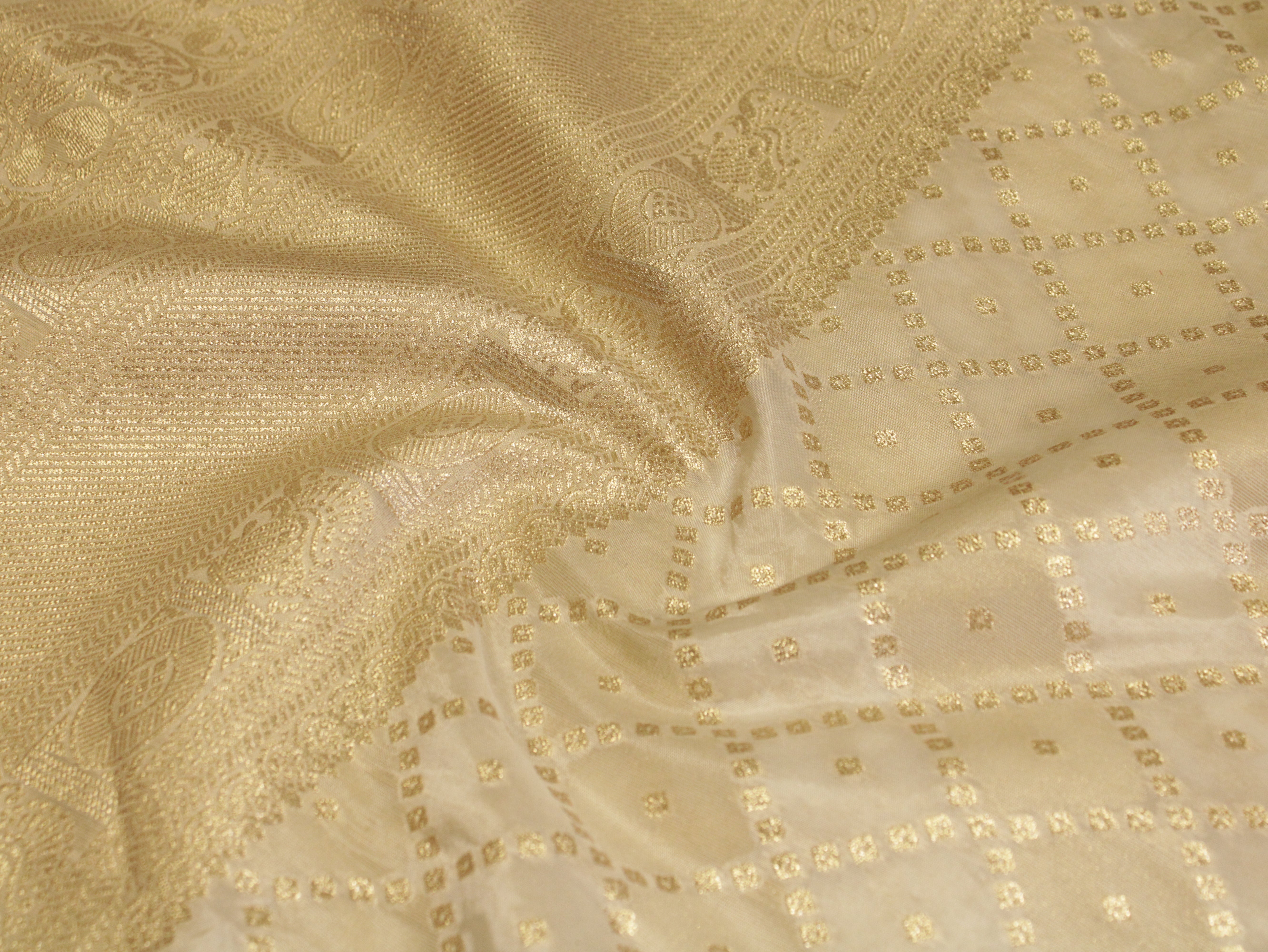 Premium Jacquard Panel Tissue Fabric - Dyeable