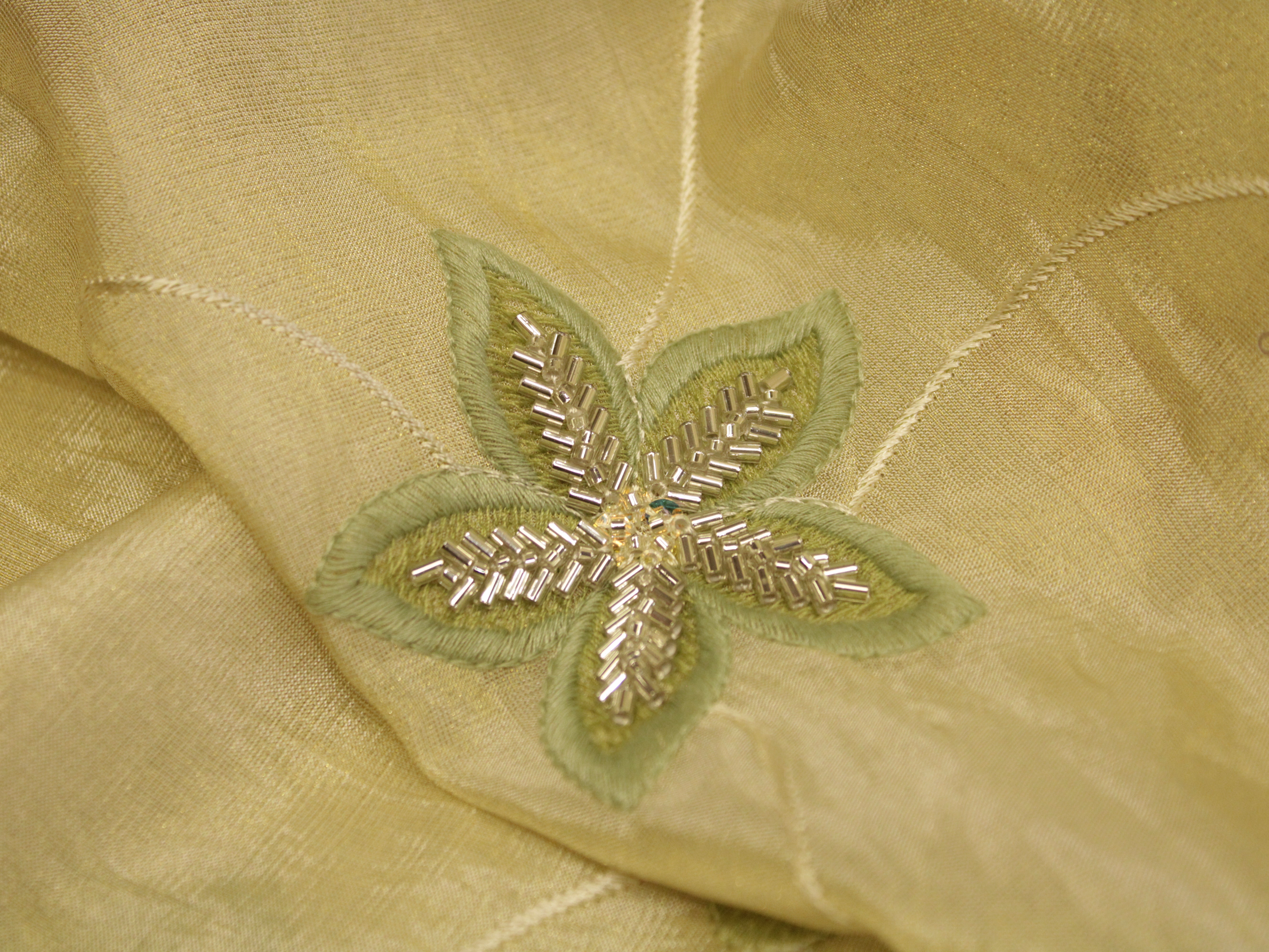 Premium Pure Tissue Fabric with Rich Pearl Work