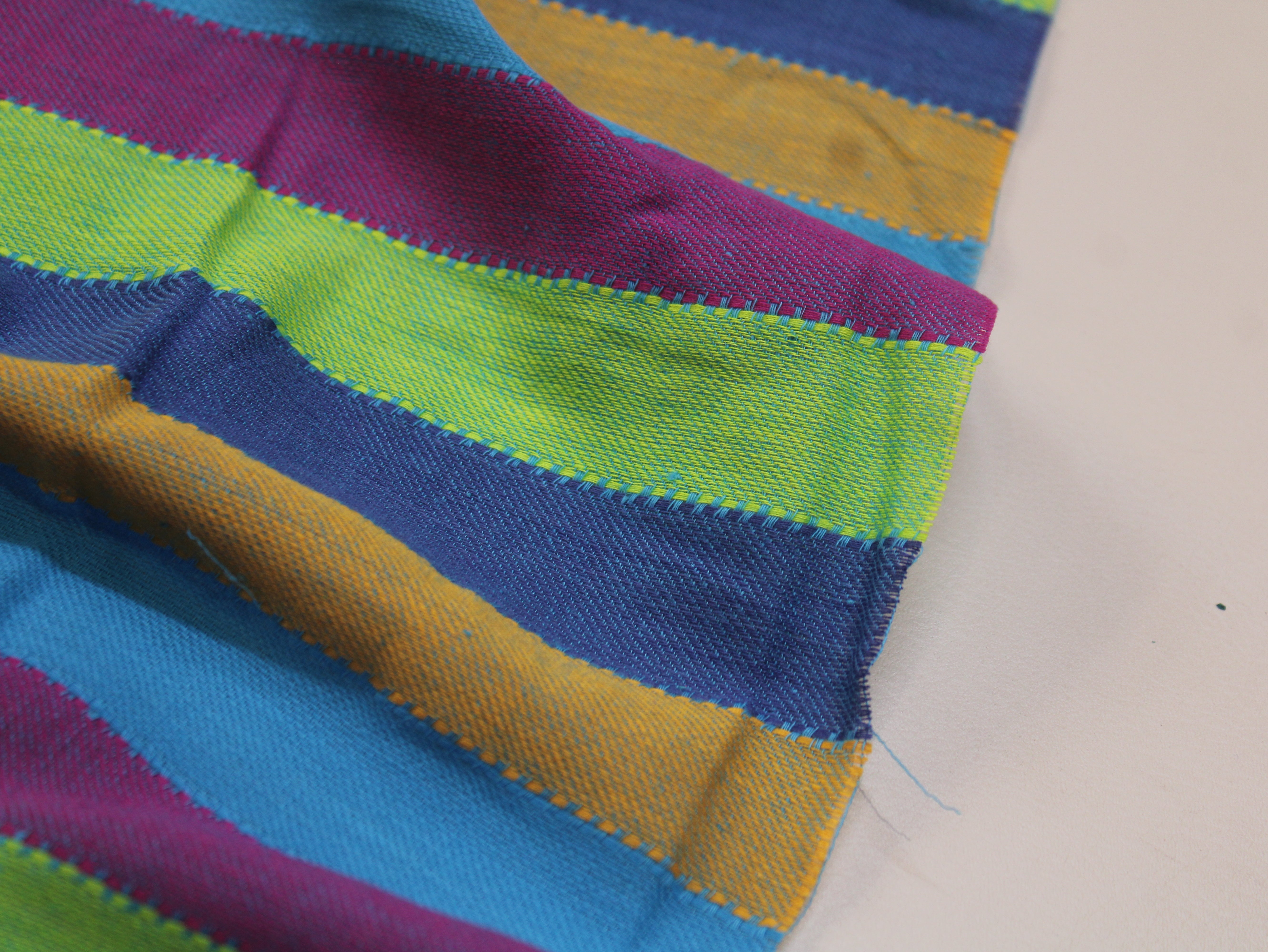 Pure Cotton Yarn-Dyed Handloom Stripe Fabric — Vibrant Horizon