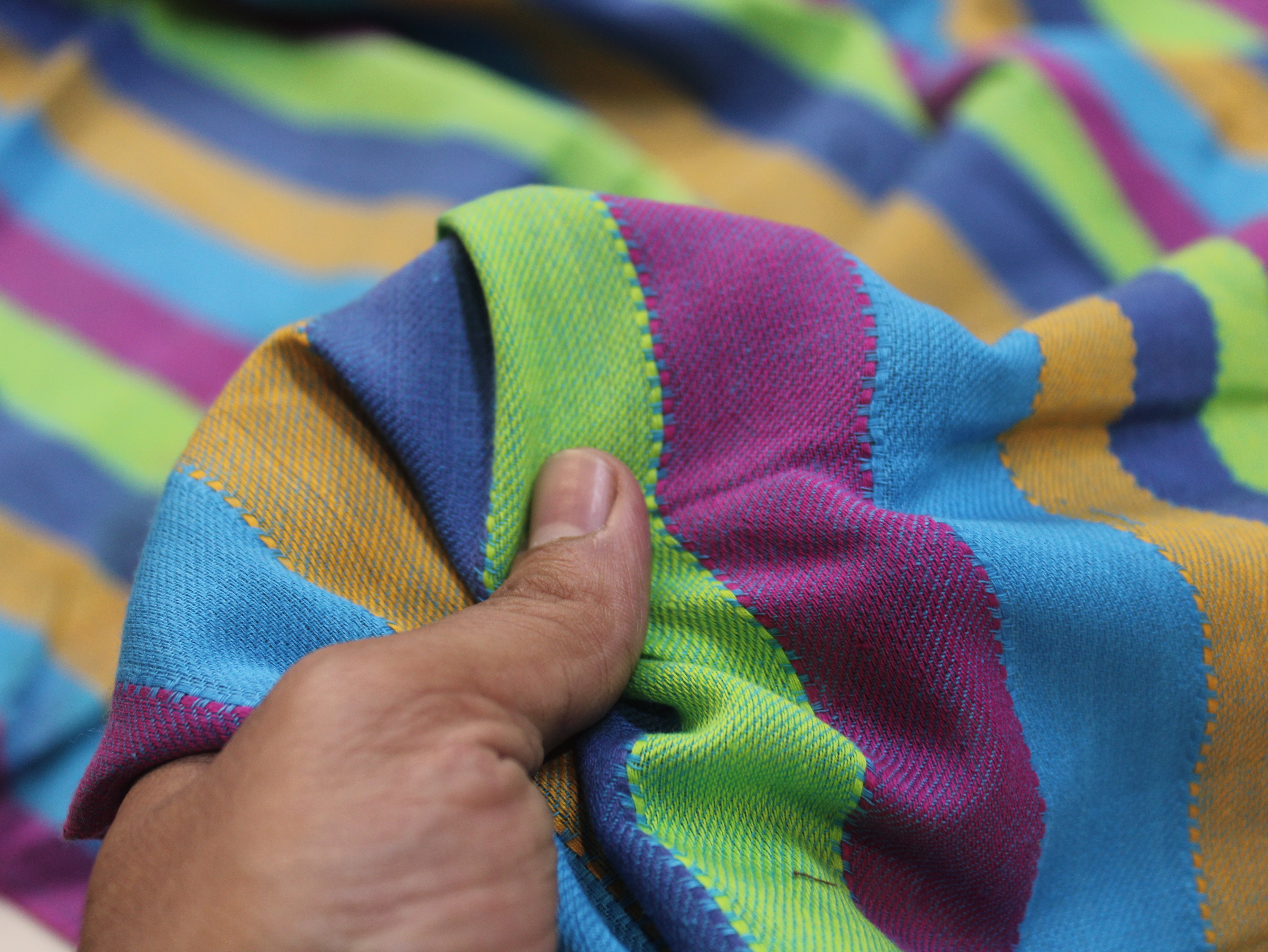 Pure Cotton Yarn-Dyed Handloom Stripe Fabric — Vibrant Horizon