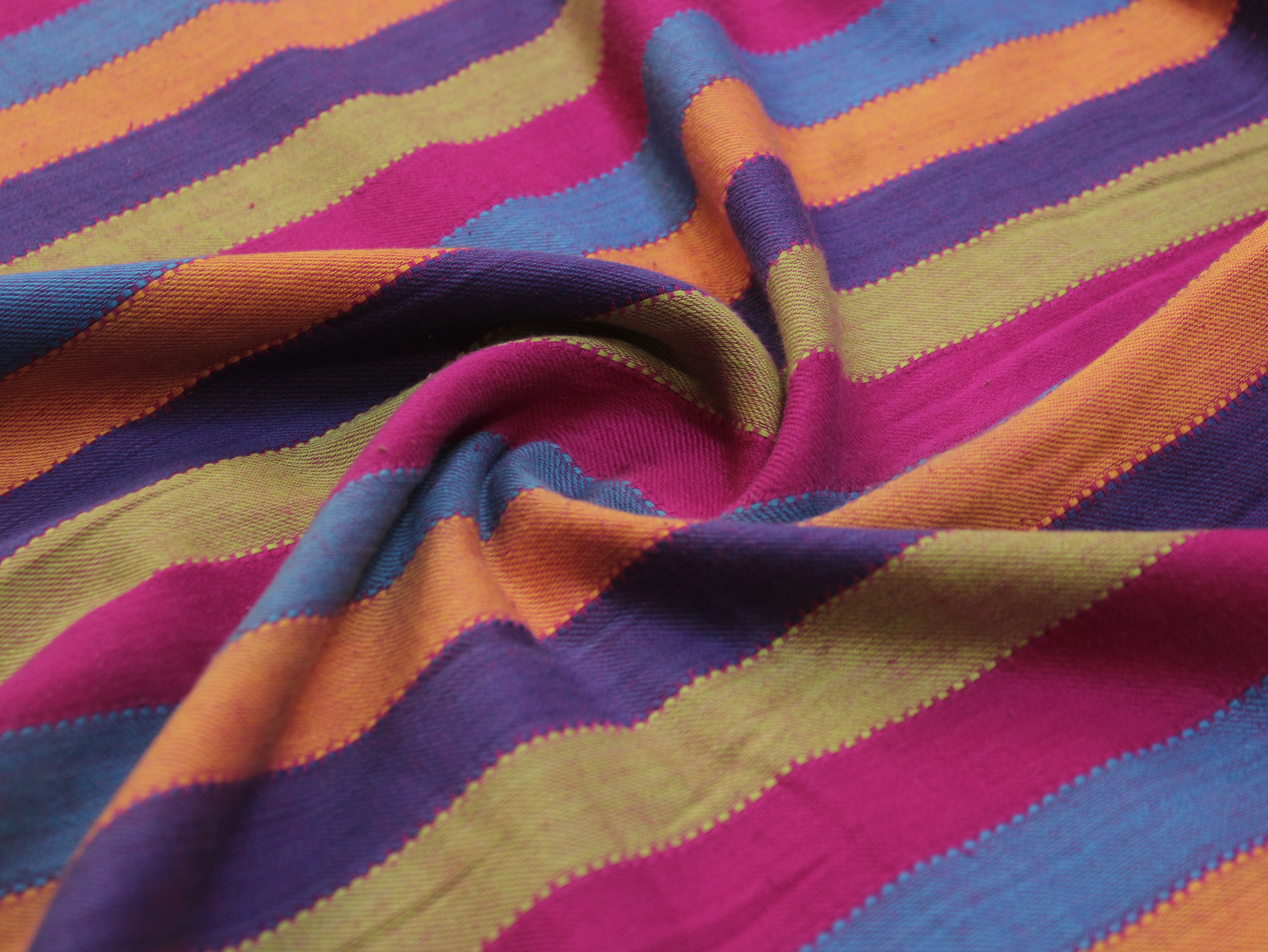 Pure Cotton Yarn-Dyed Handloom Stripe Fabric — Vibrant Horizon