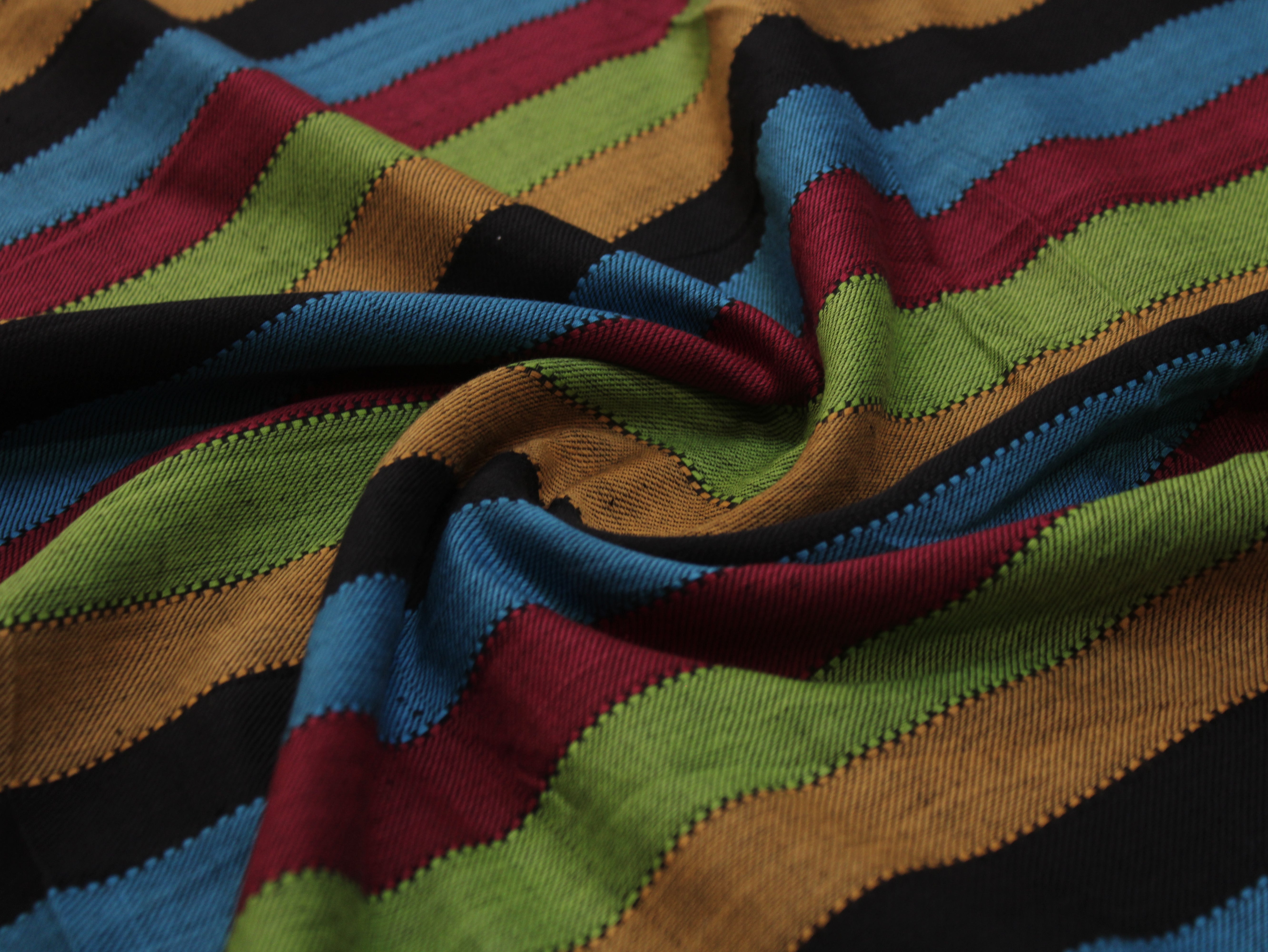 Pure Cotton Yarn-Dyed Handloom Stripe Fabric — Vibrant Horizon