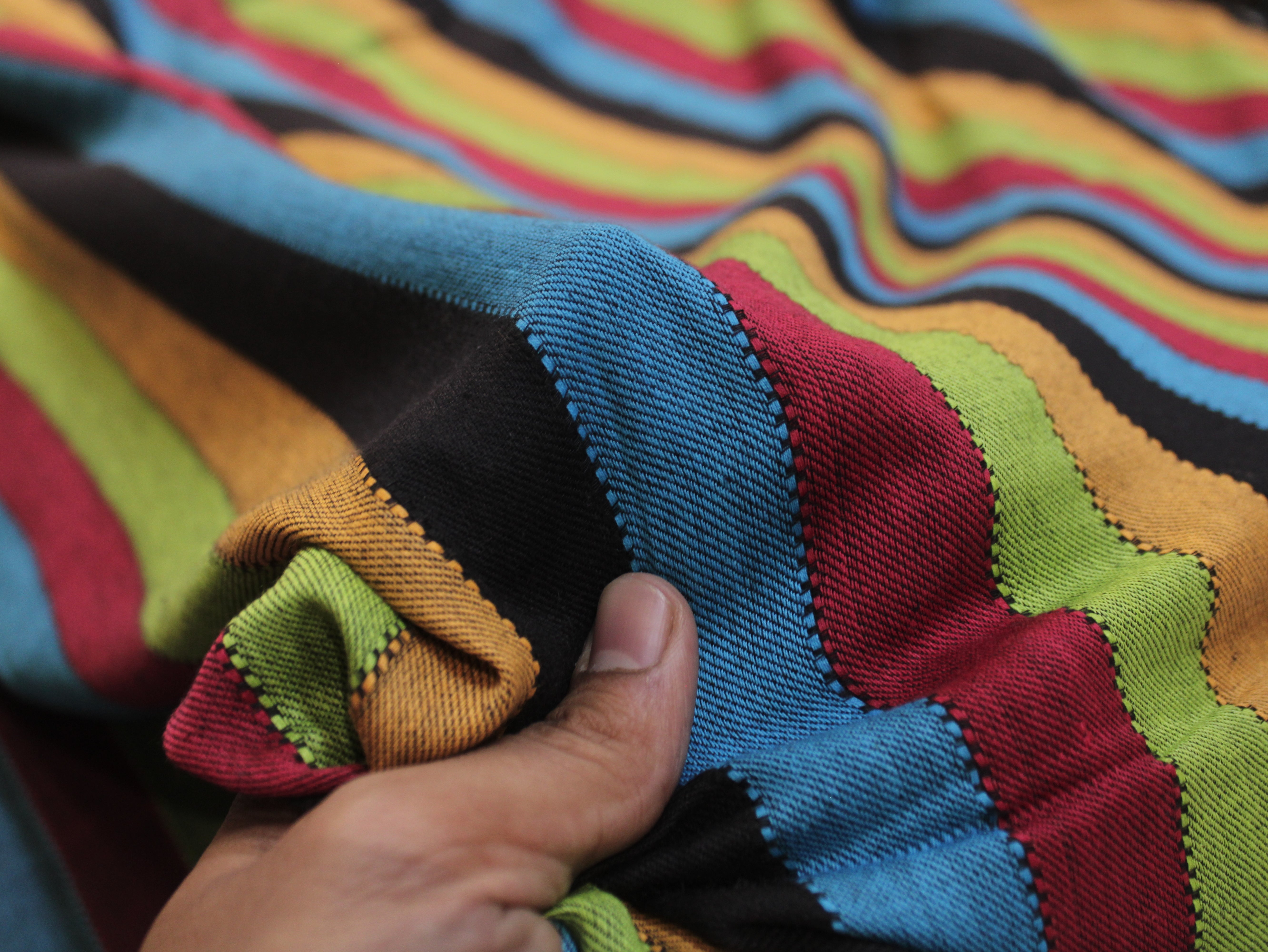 Pure Cotton Yarn-Dyed Handloom Stripe Fabric — Vibrant Horizon