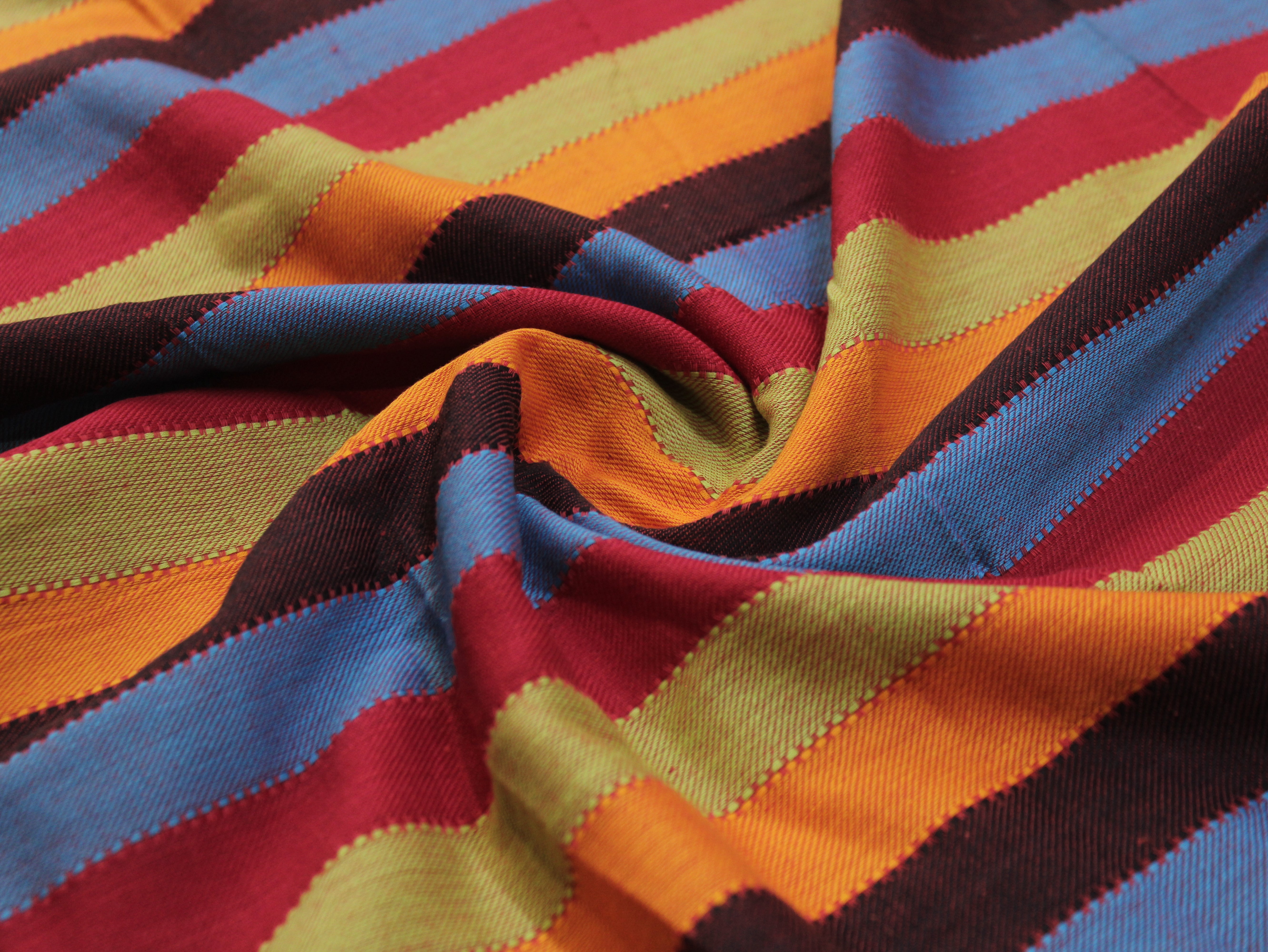 Pure Cotton Yarn-Dyed Handloom Stripe Fabric — Vibrant Horizon