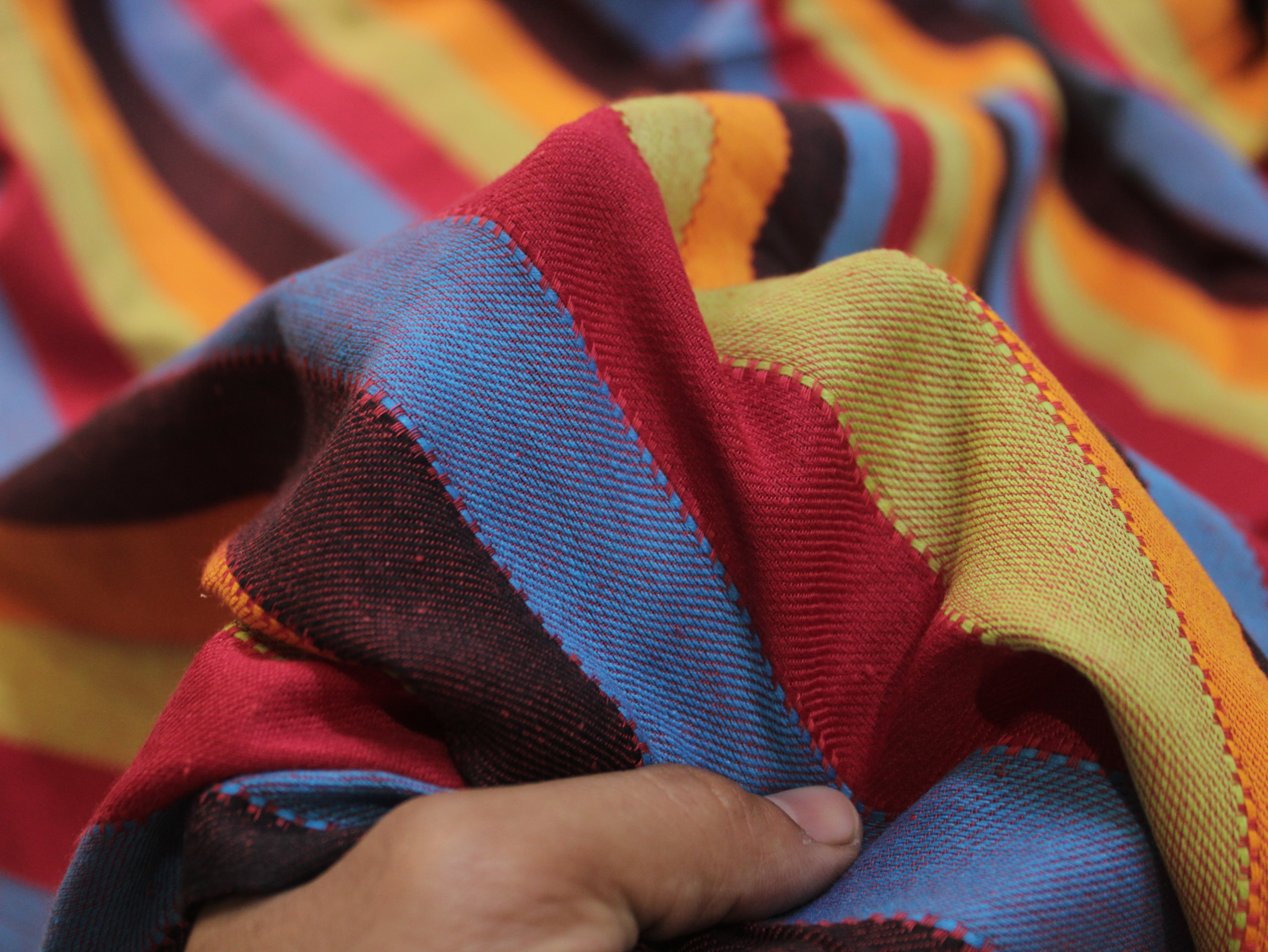 Pure Cotton Yarn-Dyed Handloom Stripe Fabric — Vibrant Horizon