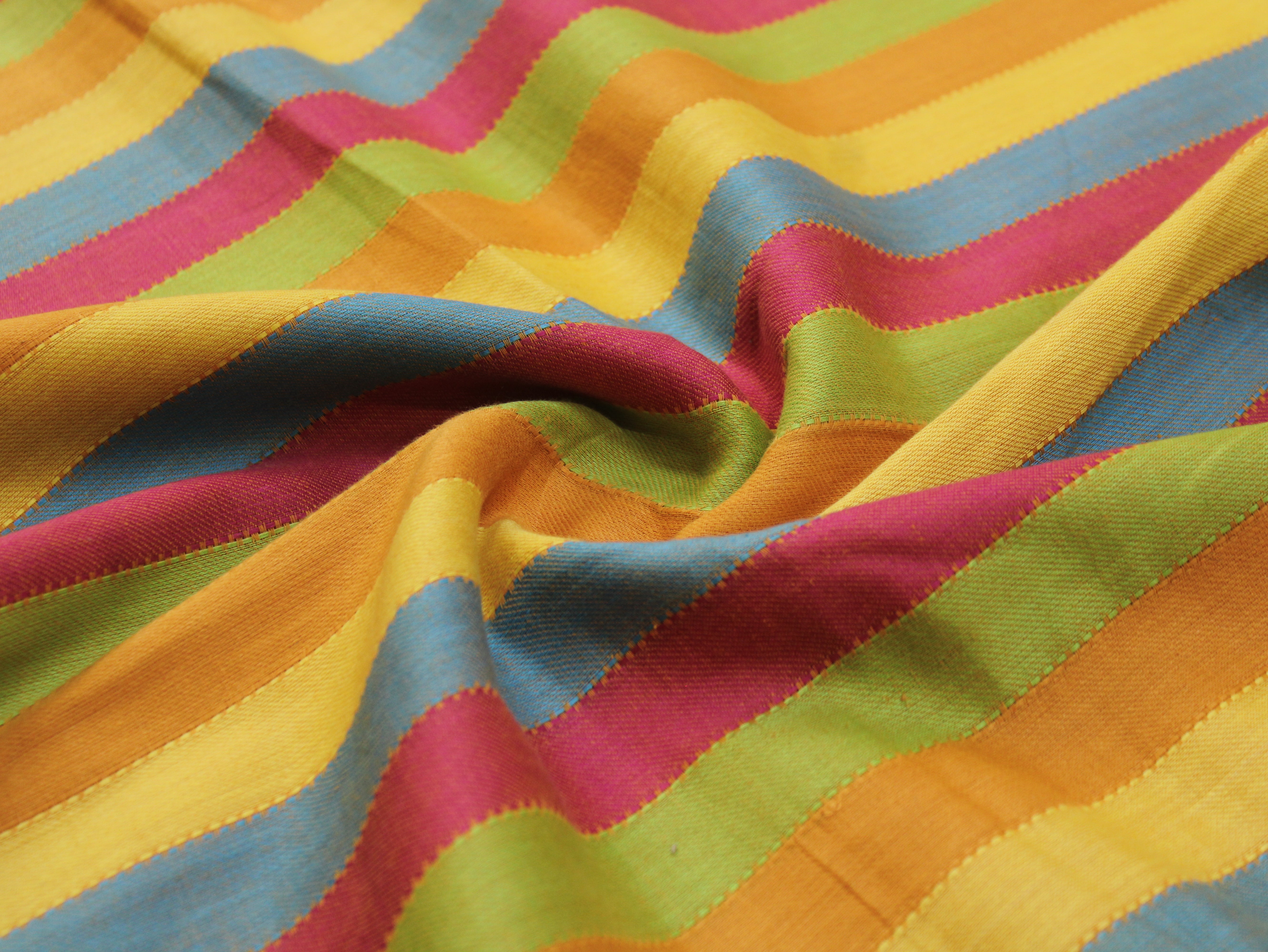 Pure Cotton Yarn-Dyed Handloom Stripe Fabric — Vibrant Horizon