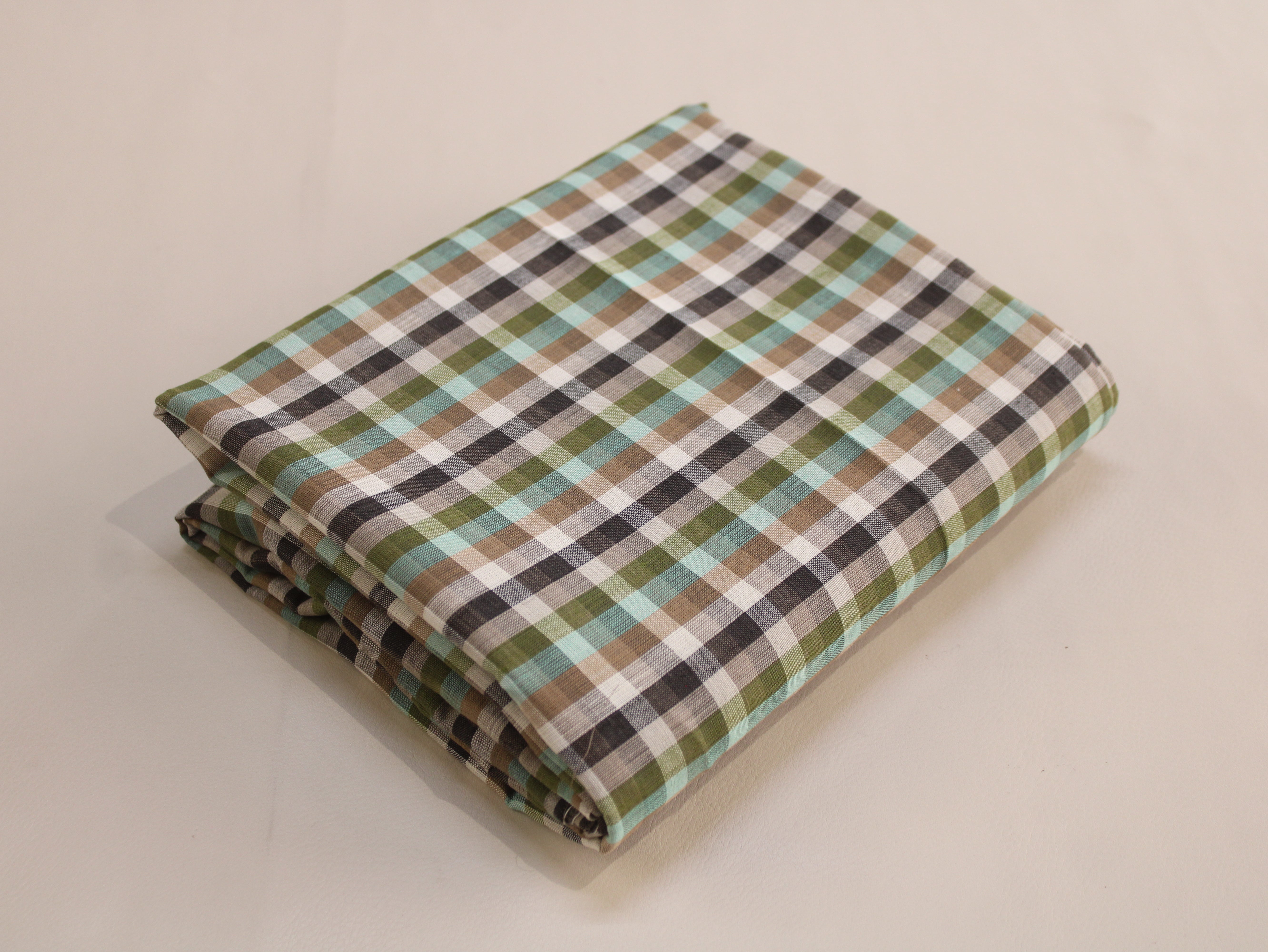 Pure Cotton Yarn-Dyed Handloom Madras Micro Check Fabric | 44 Inch | Washed | 85 GSM