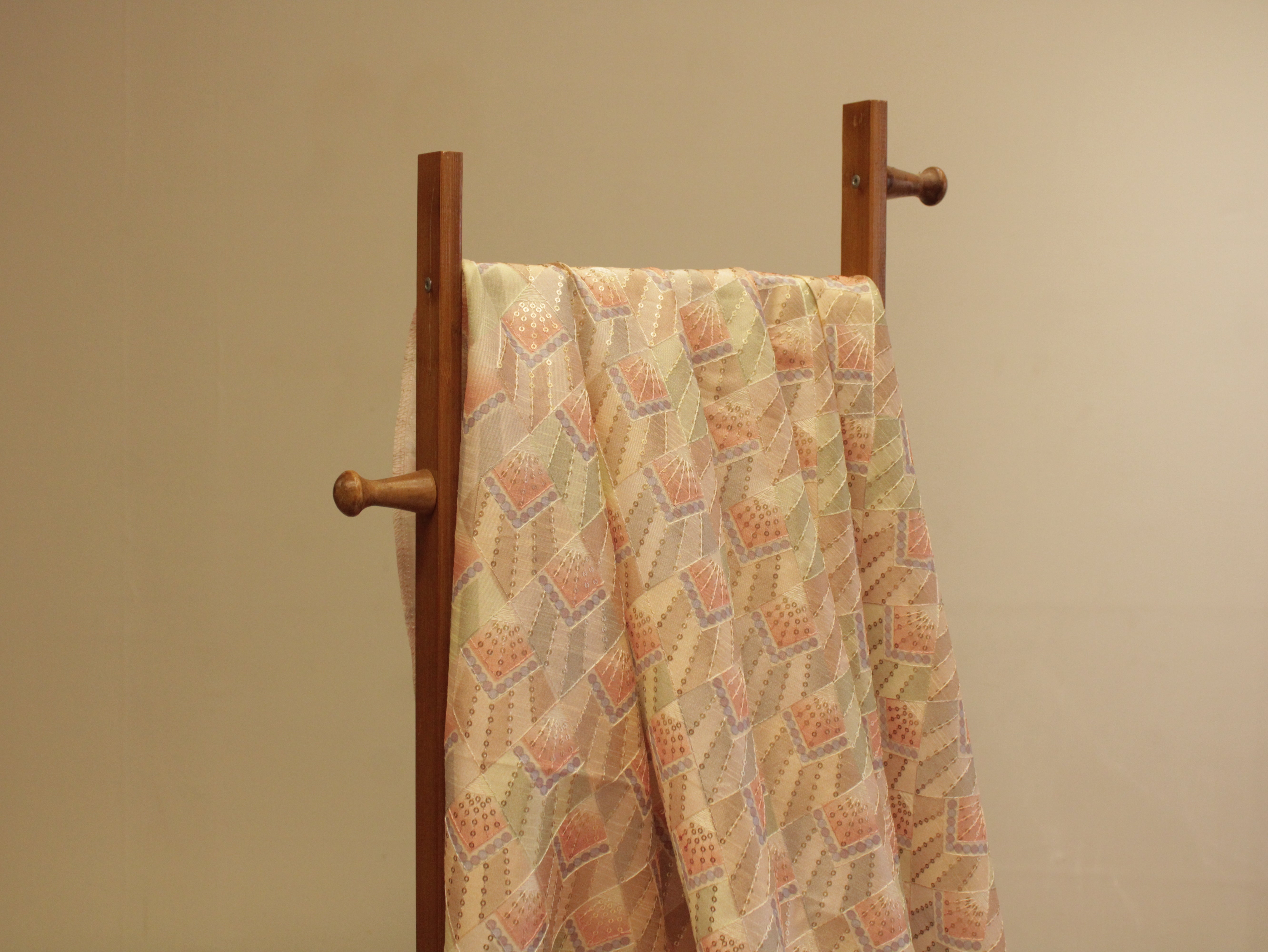 Premium Mulberry Silk Position Work Fabric - Peach