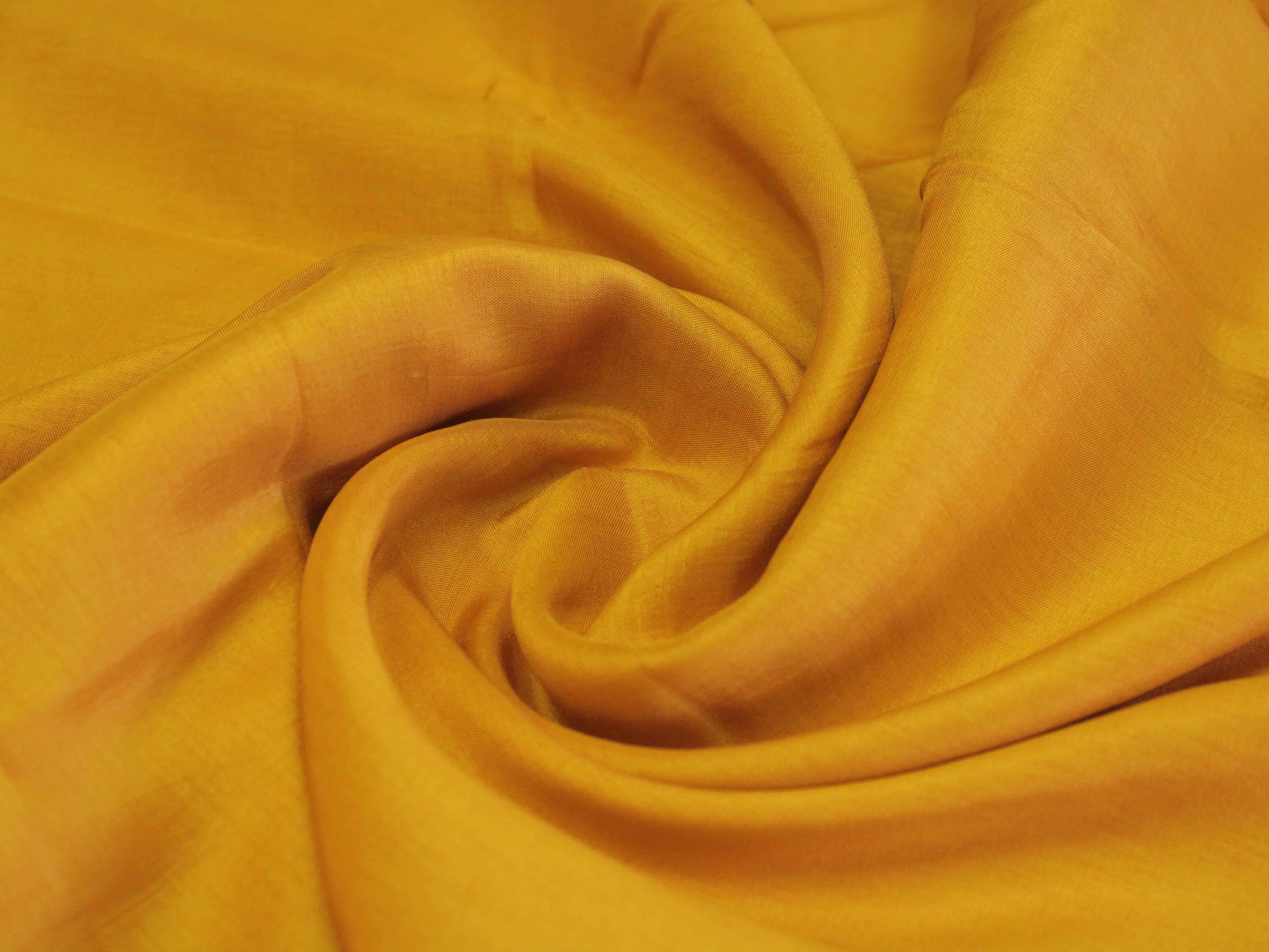 Plain dyed Muslin Silk Fabric -Mustard