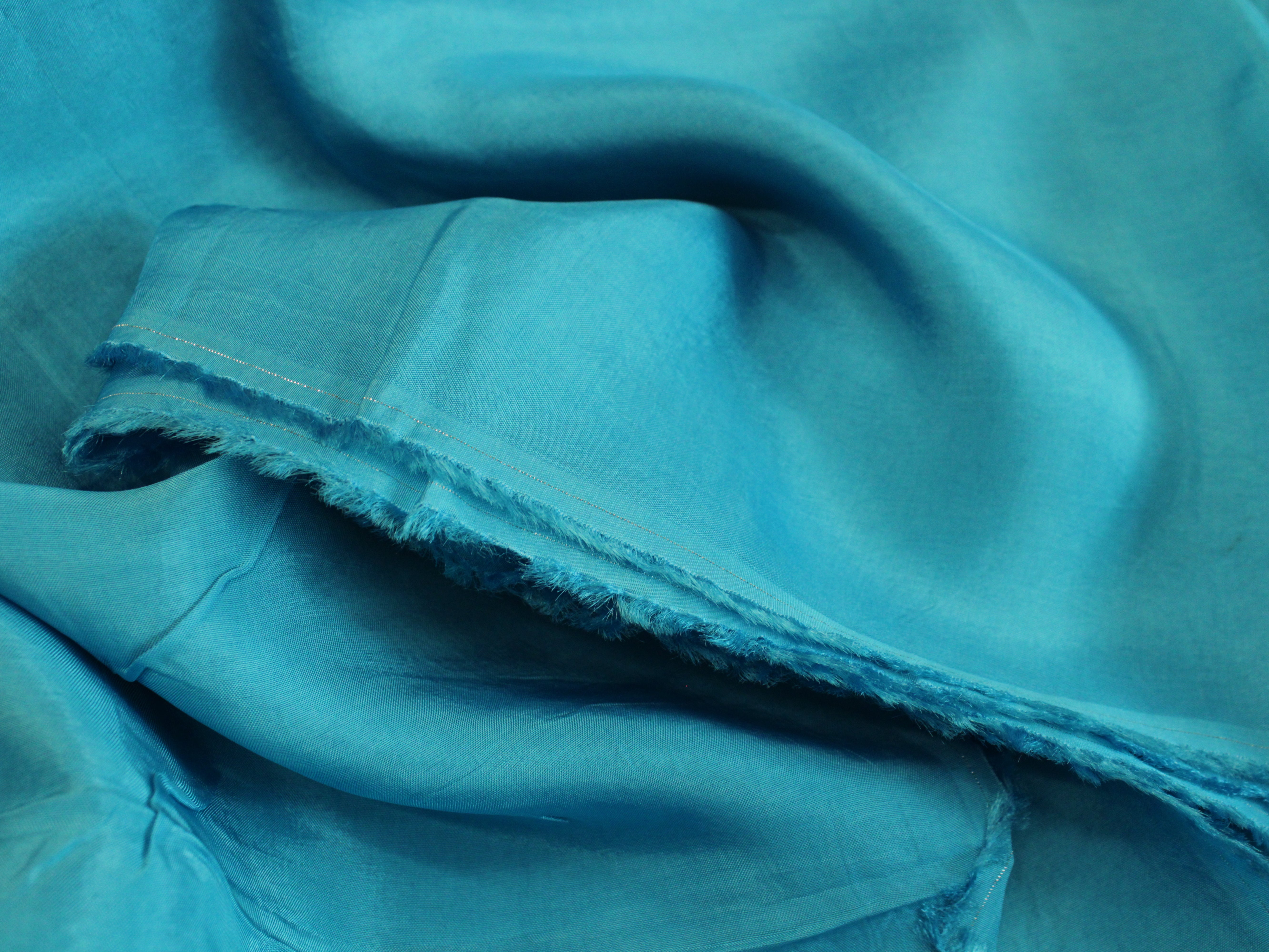 Plain dyed Upada Silk Fabric - Firozi