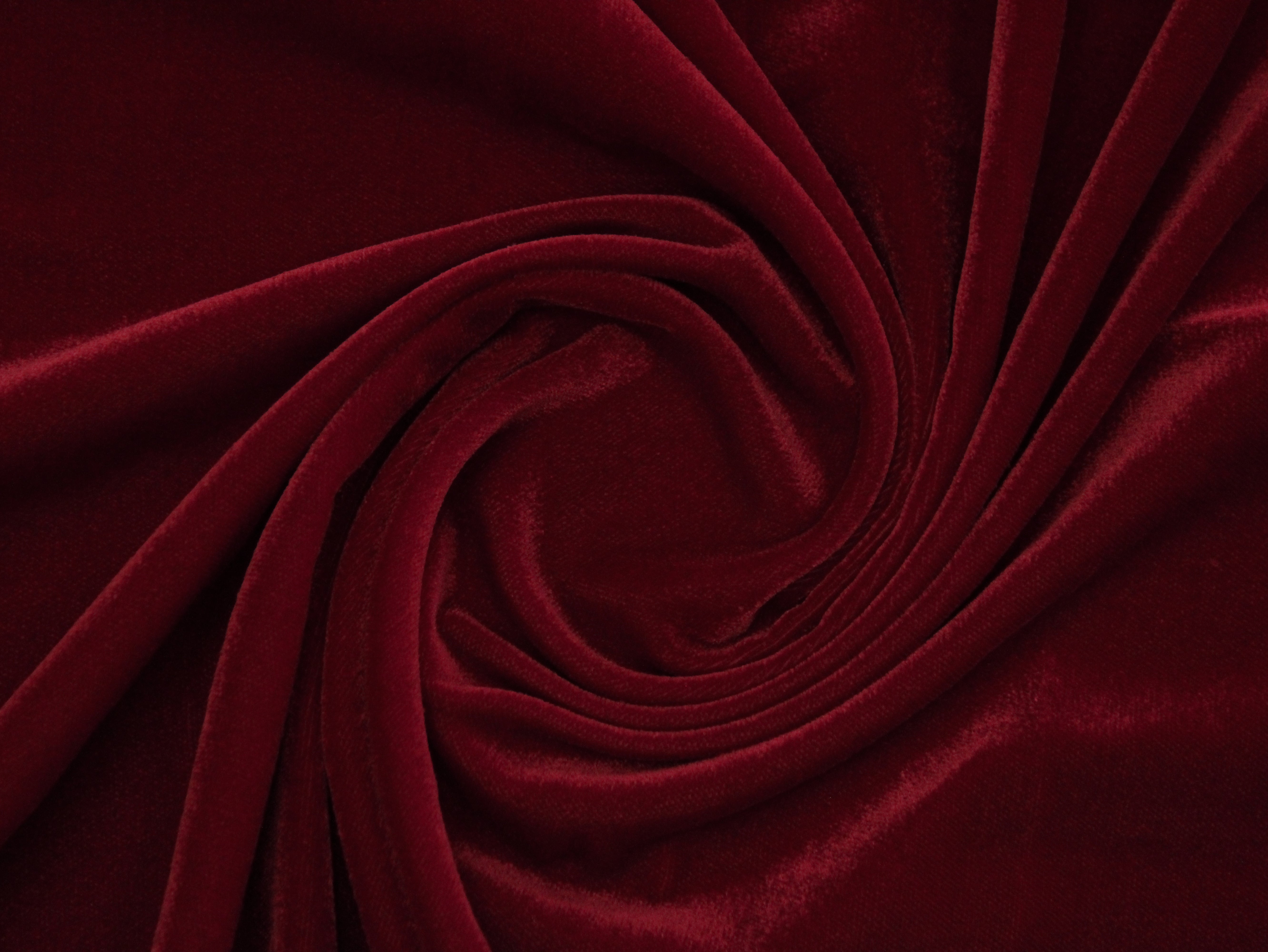 Premium Plain Micro Velvet Fabric - Blood Red