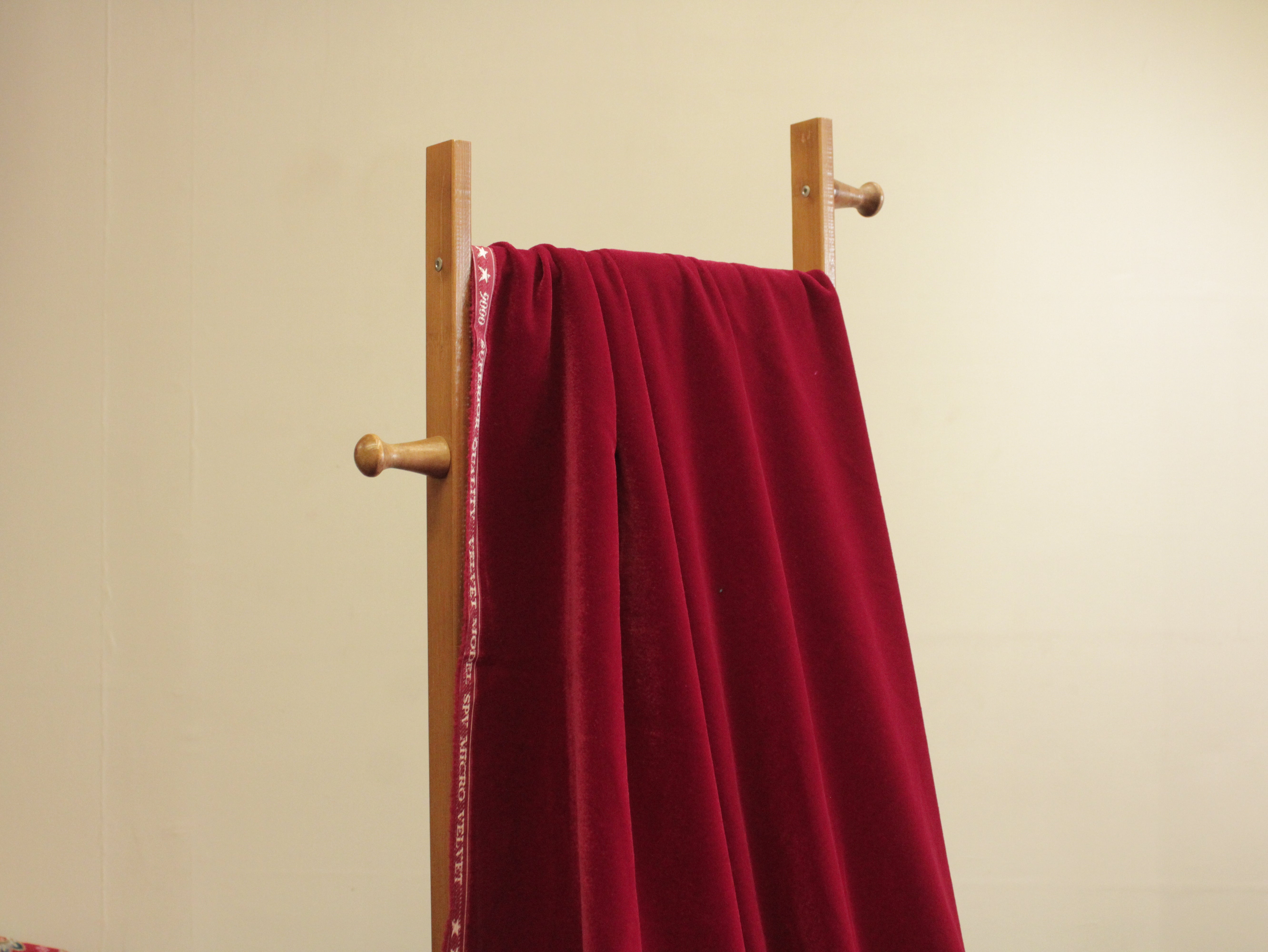 Premium Plain Micro Velvet Fabric - Blood Red