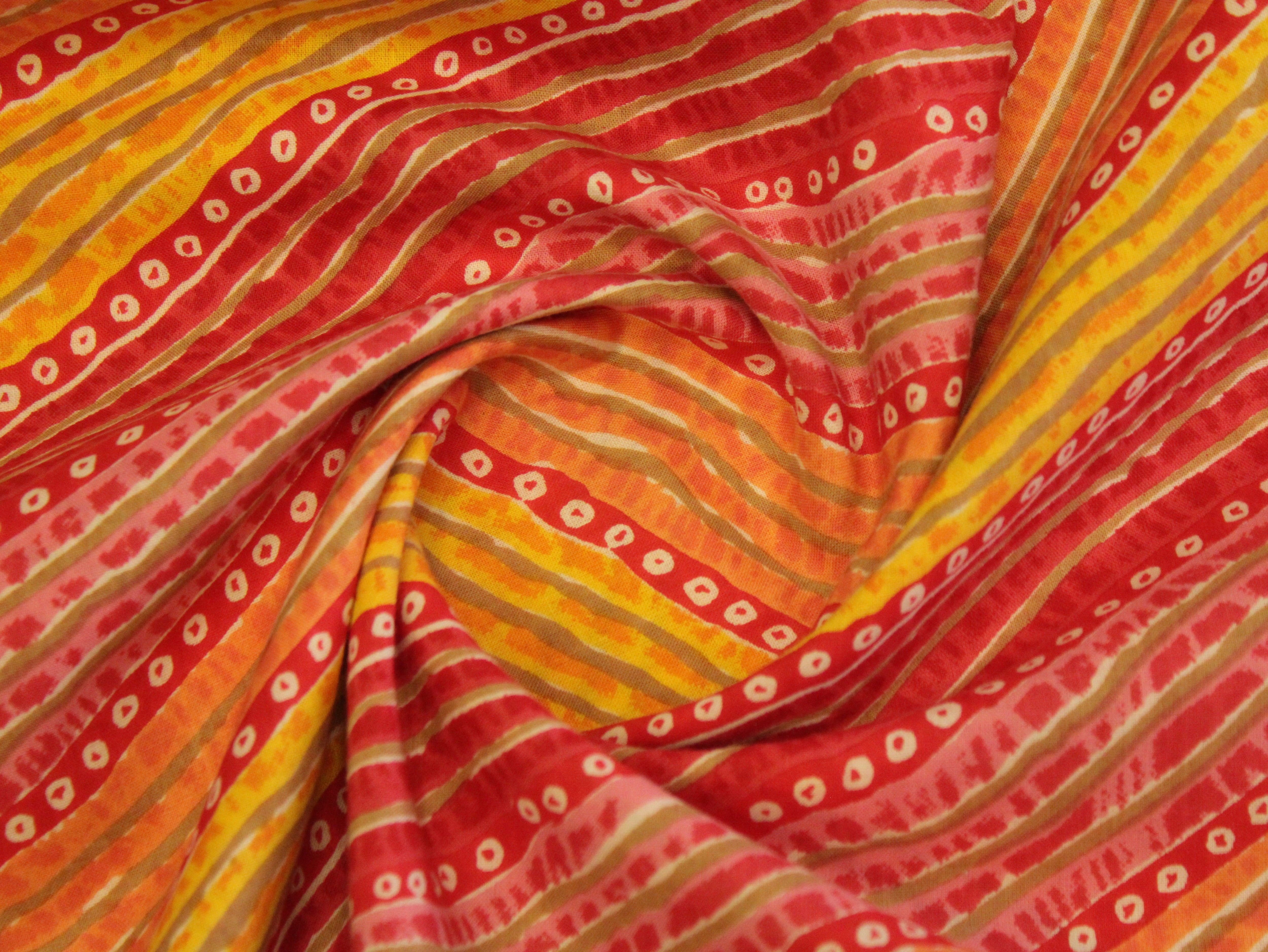 Chinon Micro Thread & Sequins Work Lehariya Fabric - White Dyeable
