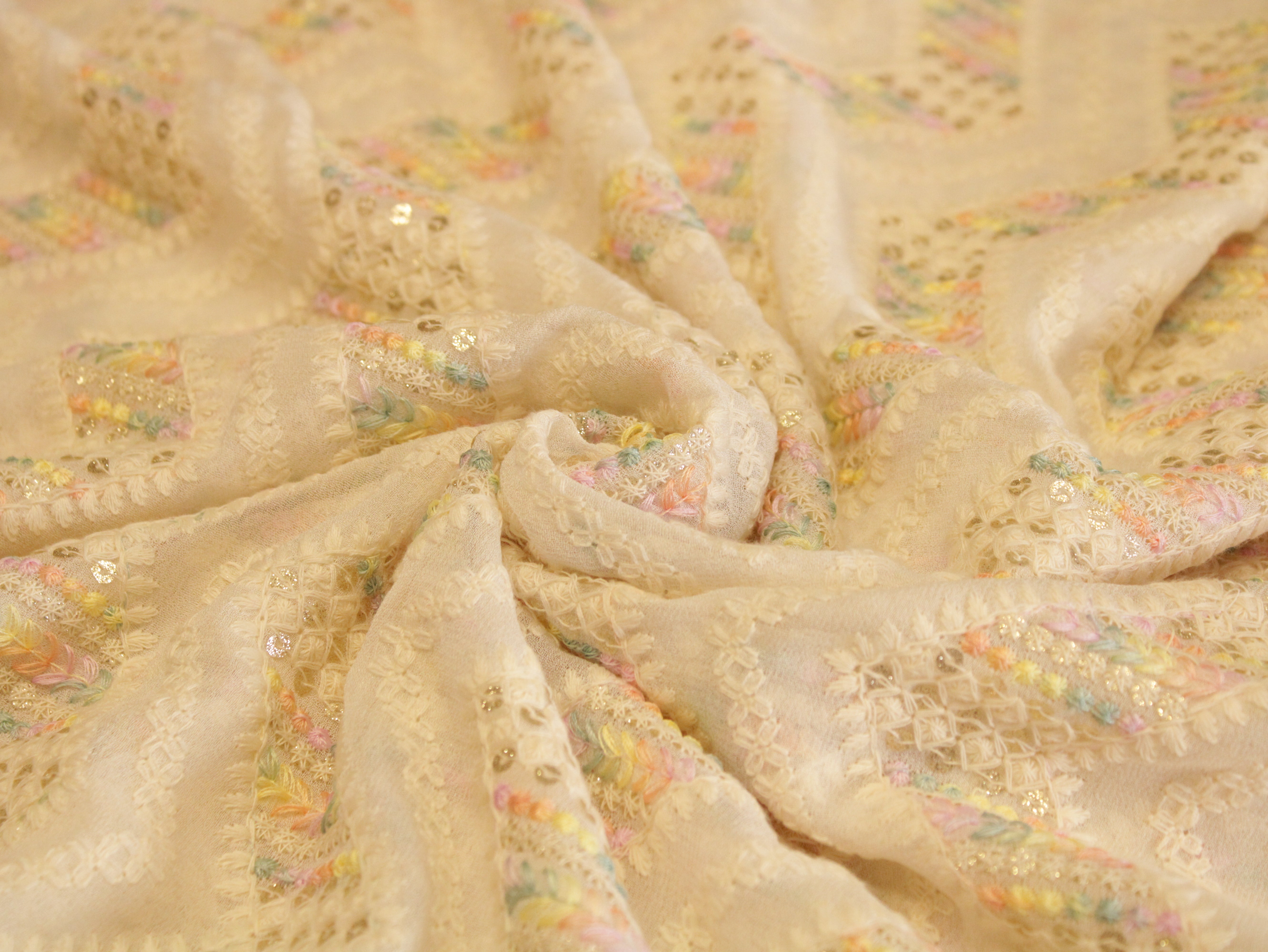 Celestial : Georgette Multi Thread Work fabric