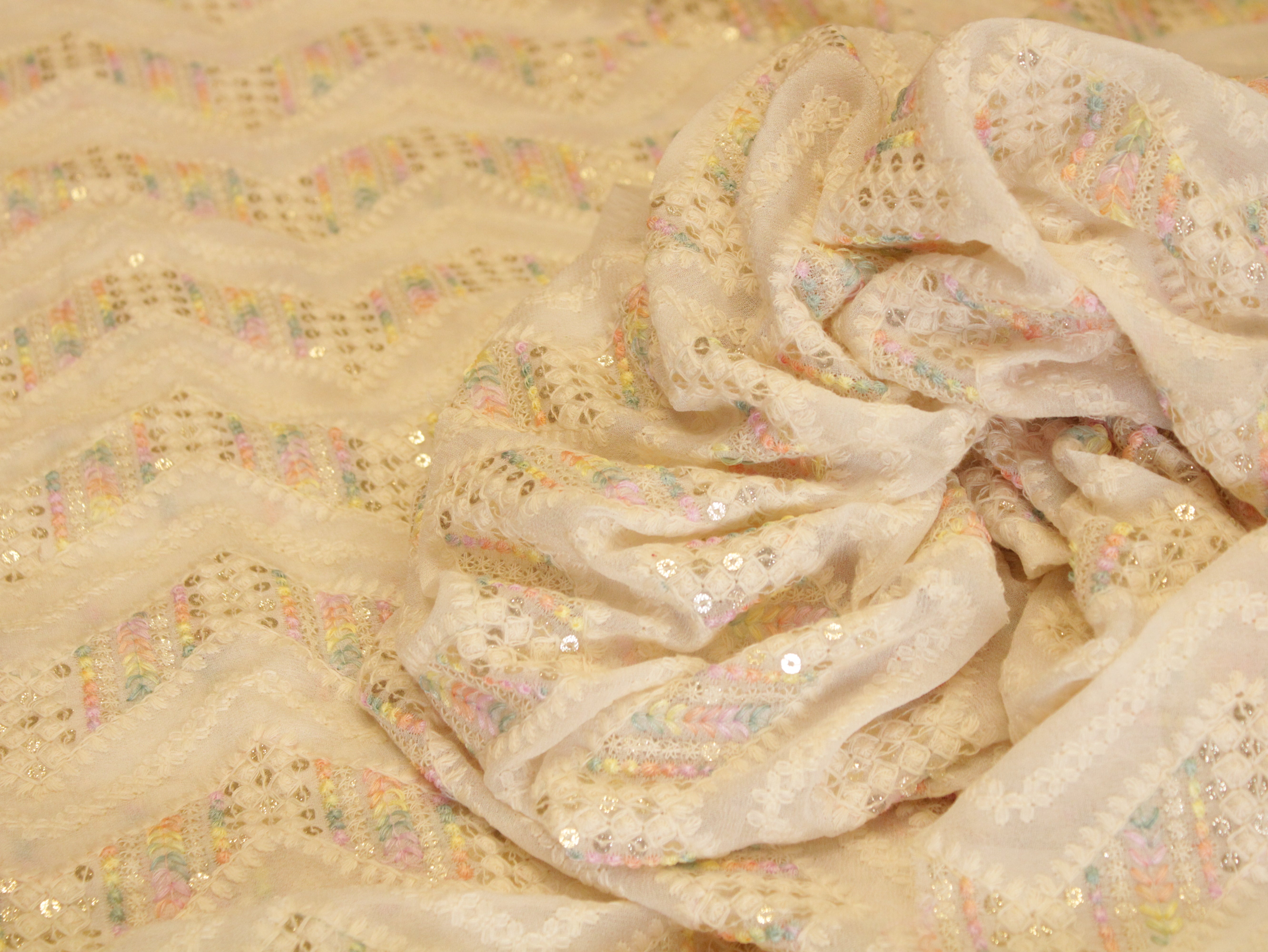 Celestial : Georgette Multi Thread Work fabric