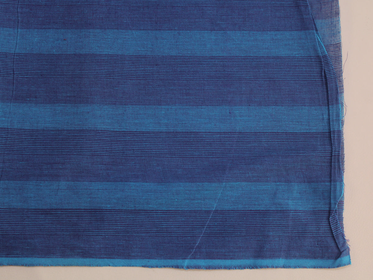 Pure Cotton Yarn-Dyed Handloom Stripe Fabric | Blue Teal | 44 Inch | Non-Washed | 80 GSM