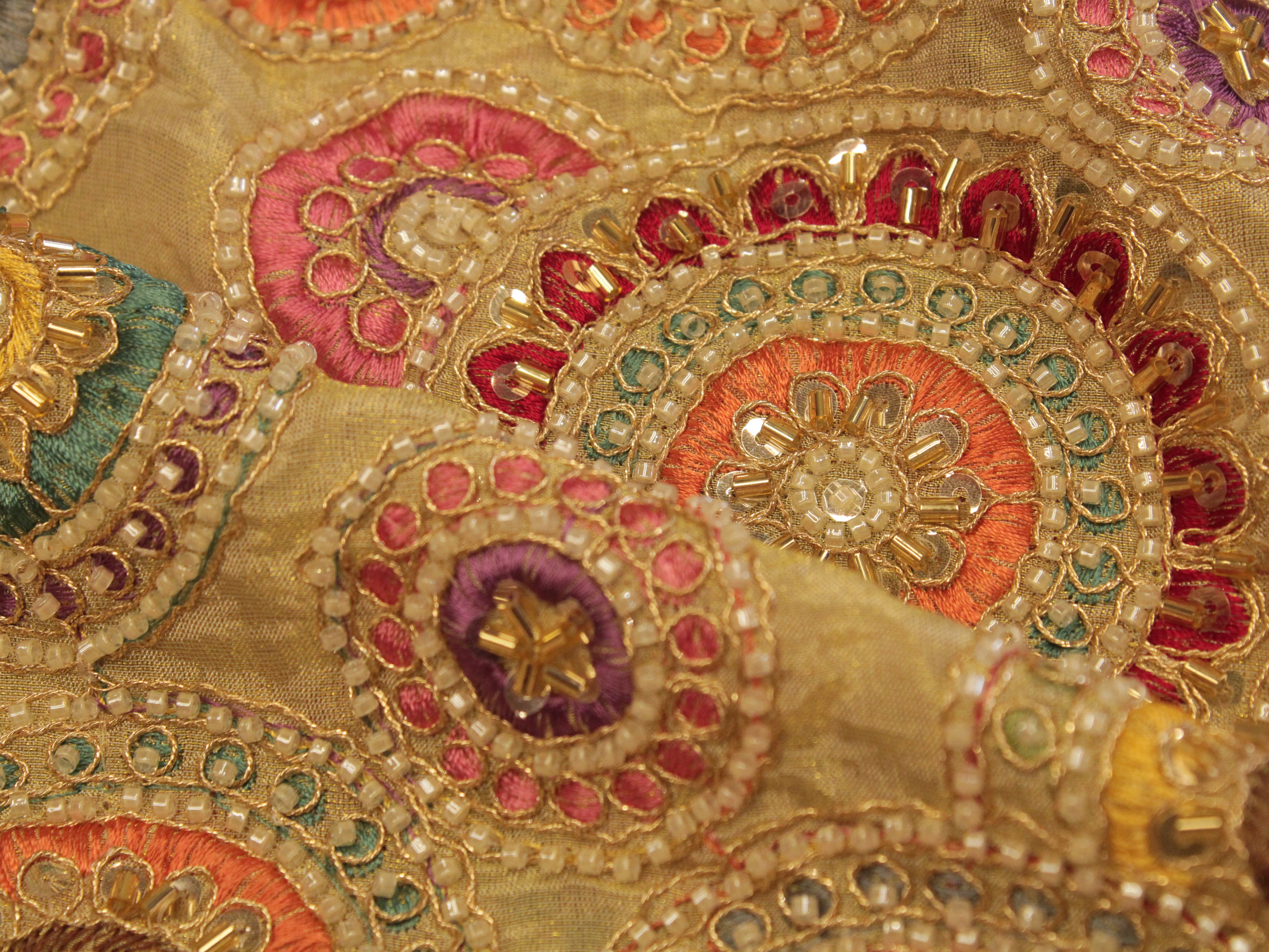 Breezy Shaded White Thread Work Fabric